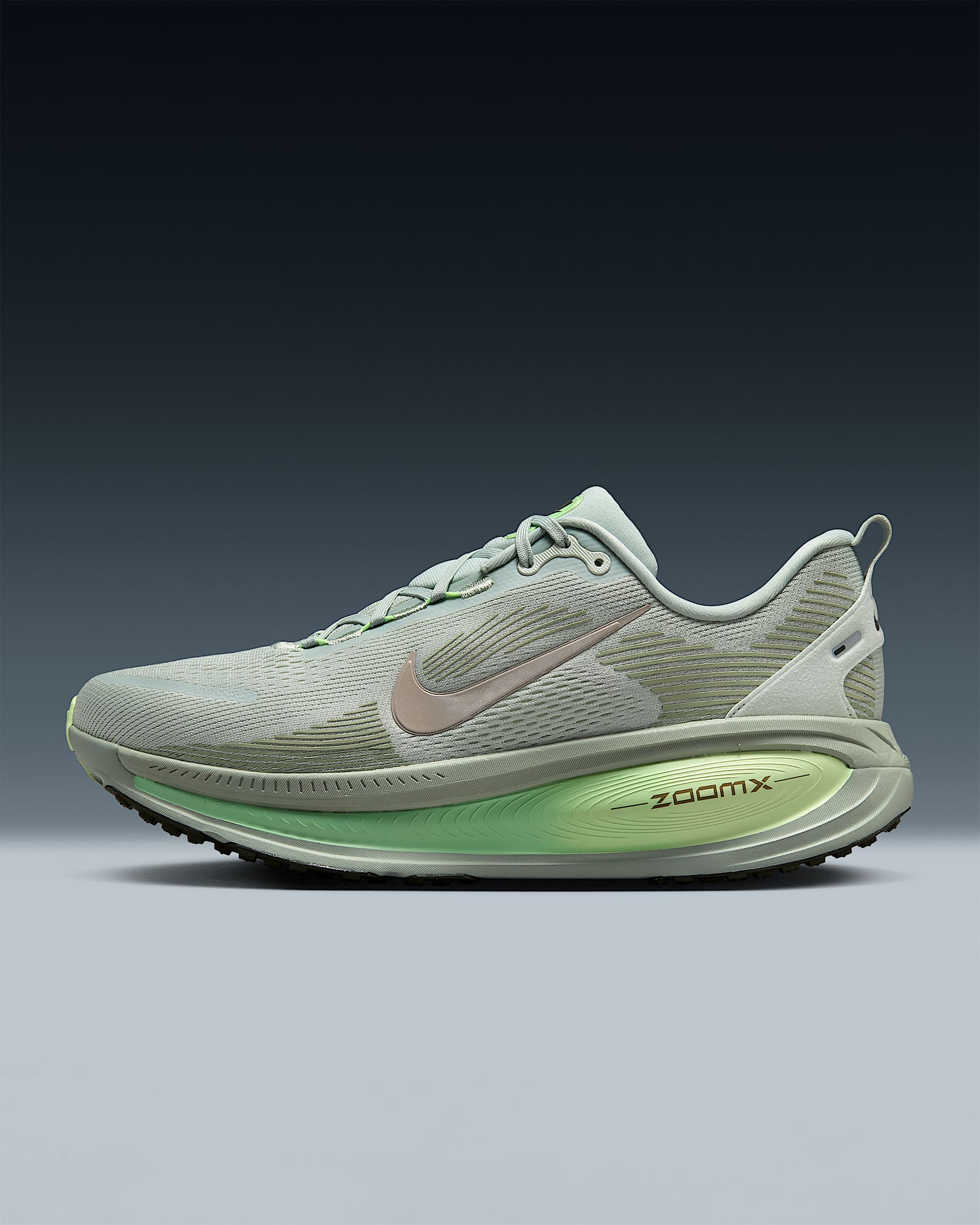 Nike Vomero 18 Men's Road Running Shoes - Light Silver/Barely Volt/Dusty Olive/College Grey