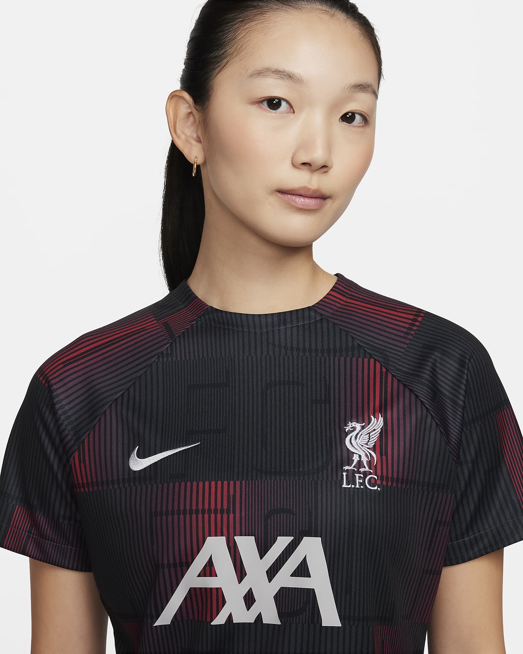 Liverpool F.C. Academy Pro Women's Nike Dri-FIT Football Pre-Match Short-Sleeve Top - Gym Red/Wolf Grey