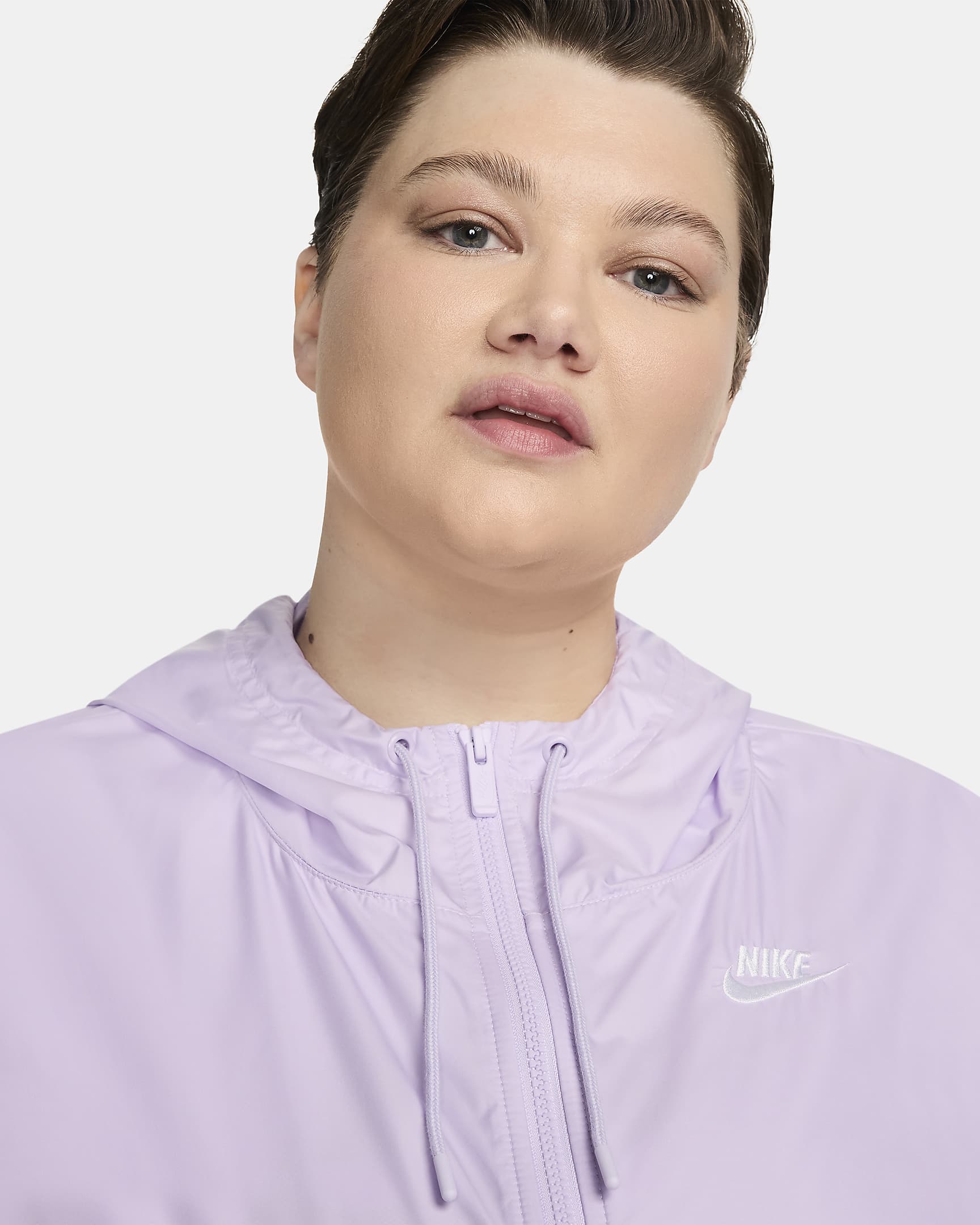 Nike Sportswear Essential Repel Women's Woven Jacket (Plus Size) - Violet Mist/White