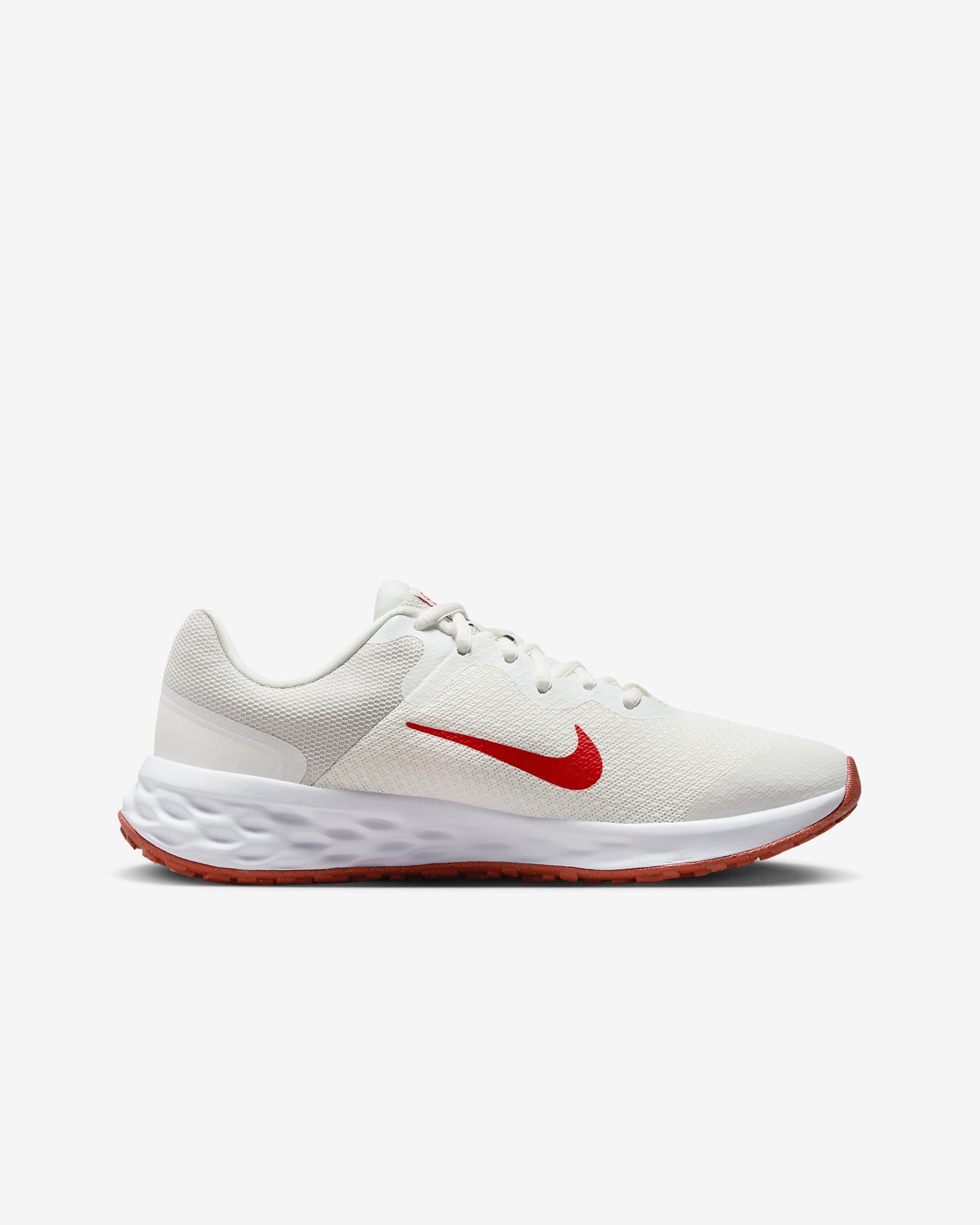 Nike Revolution 6 Big Kids' Road Running Shoes - Summit White/Obsidian/White/Track Red