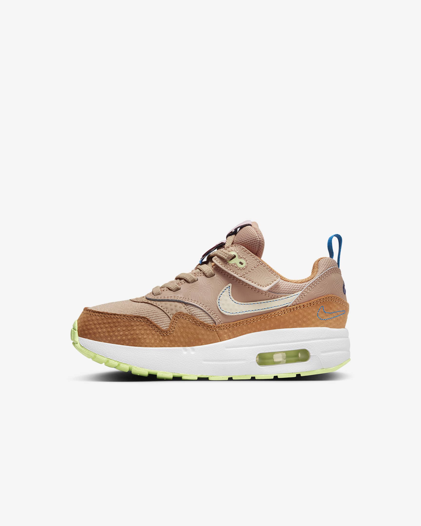 Nike Air Max 1 SE EasyOn Younger Kids' Shoes - Hemp/Flax/Coconut Milk