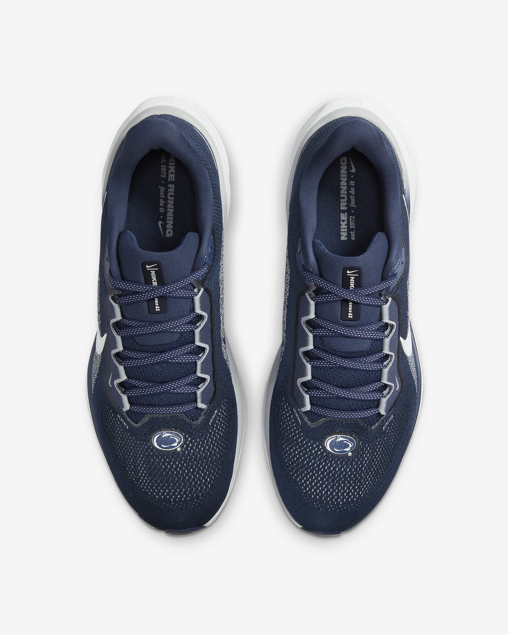 Penn State Pegasus 41 Men's Nike College Road Running Shoes - College Navy/White/Wolf Grey/White