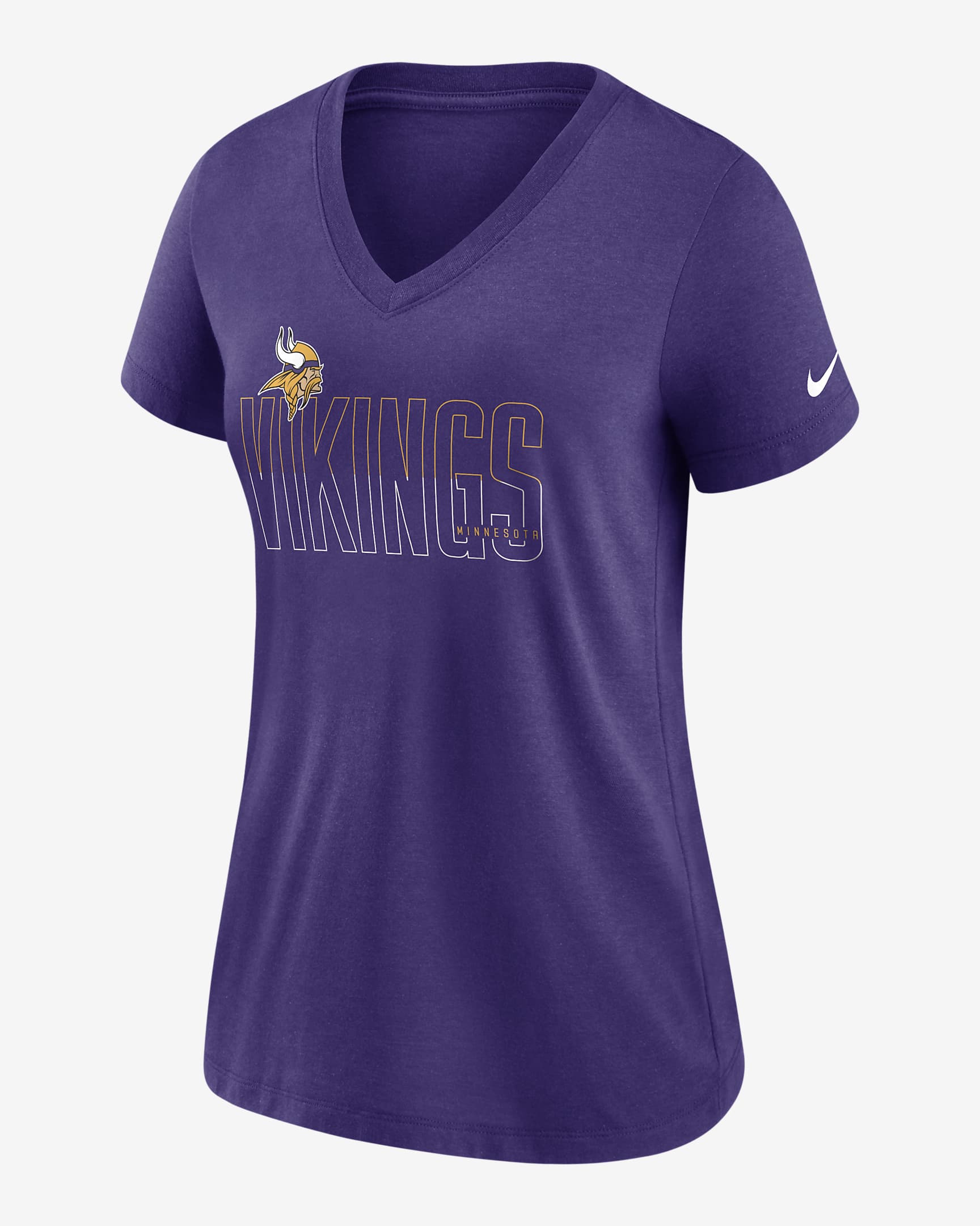 Nike Lockup Split (NFL Minnesota Vikings) Women's Mid V-Neck T-Shirt ...