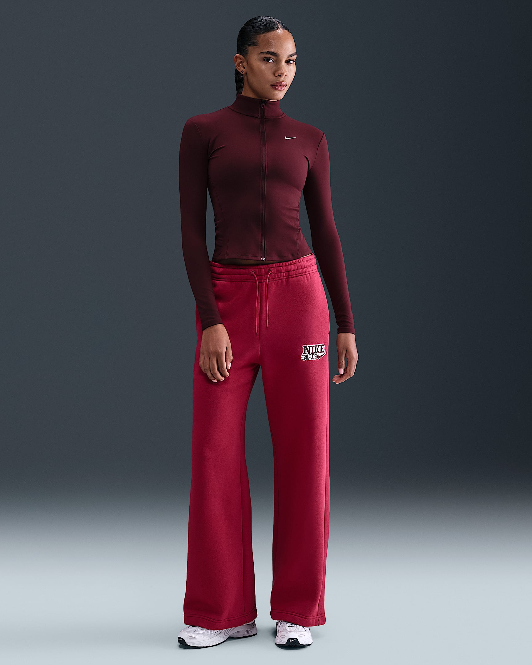 Nike Sportswear Women's High-Waisted Wide-Leg Trousers - Noble Red