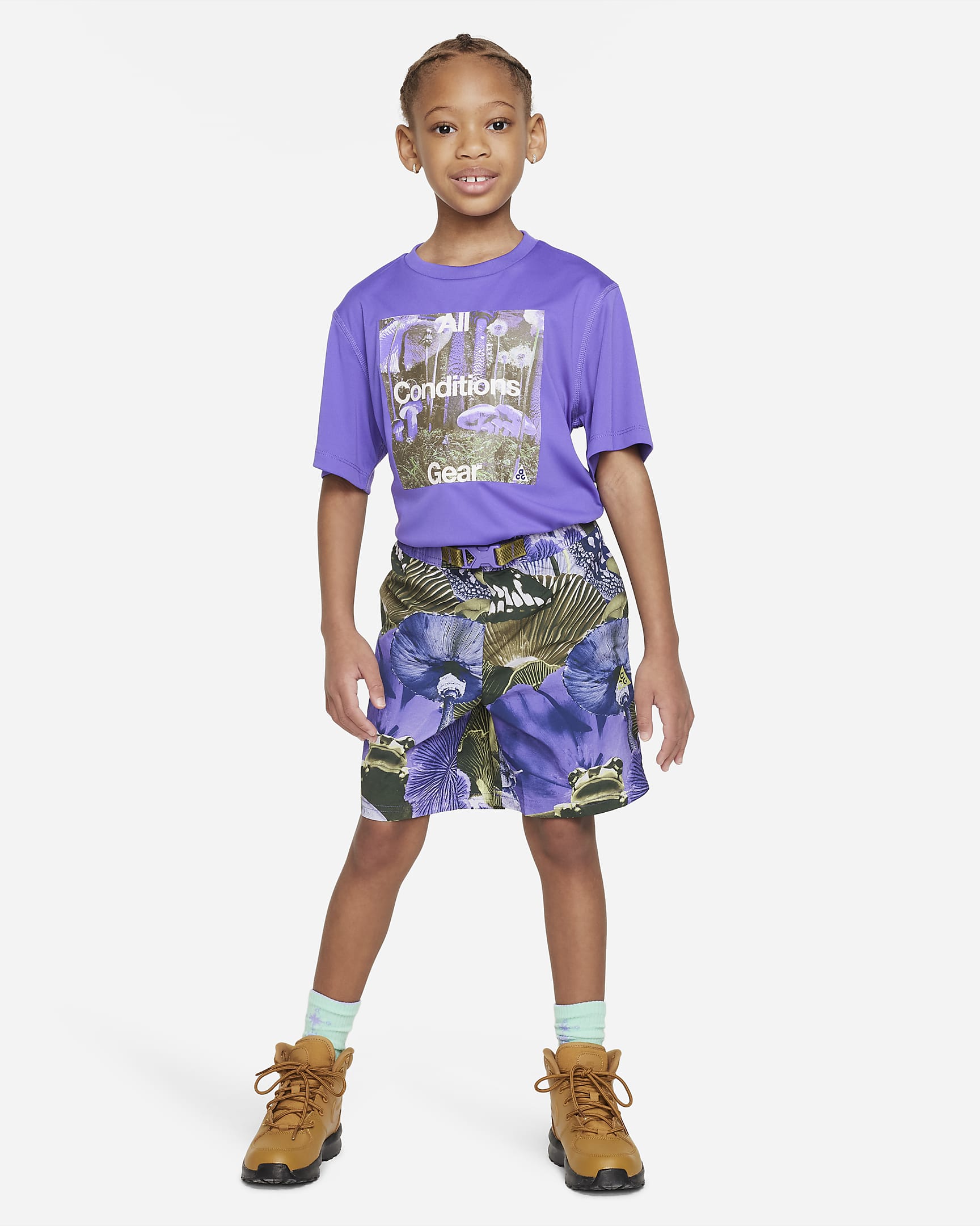 Nike ACG Graphic Performance Tee Younger Kids' Sustainable-Material UPF Dri-FIT Tee - Action Grape