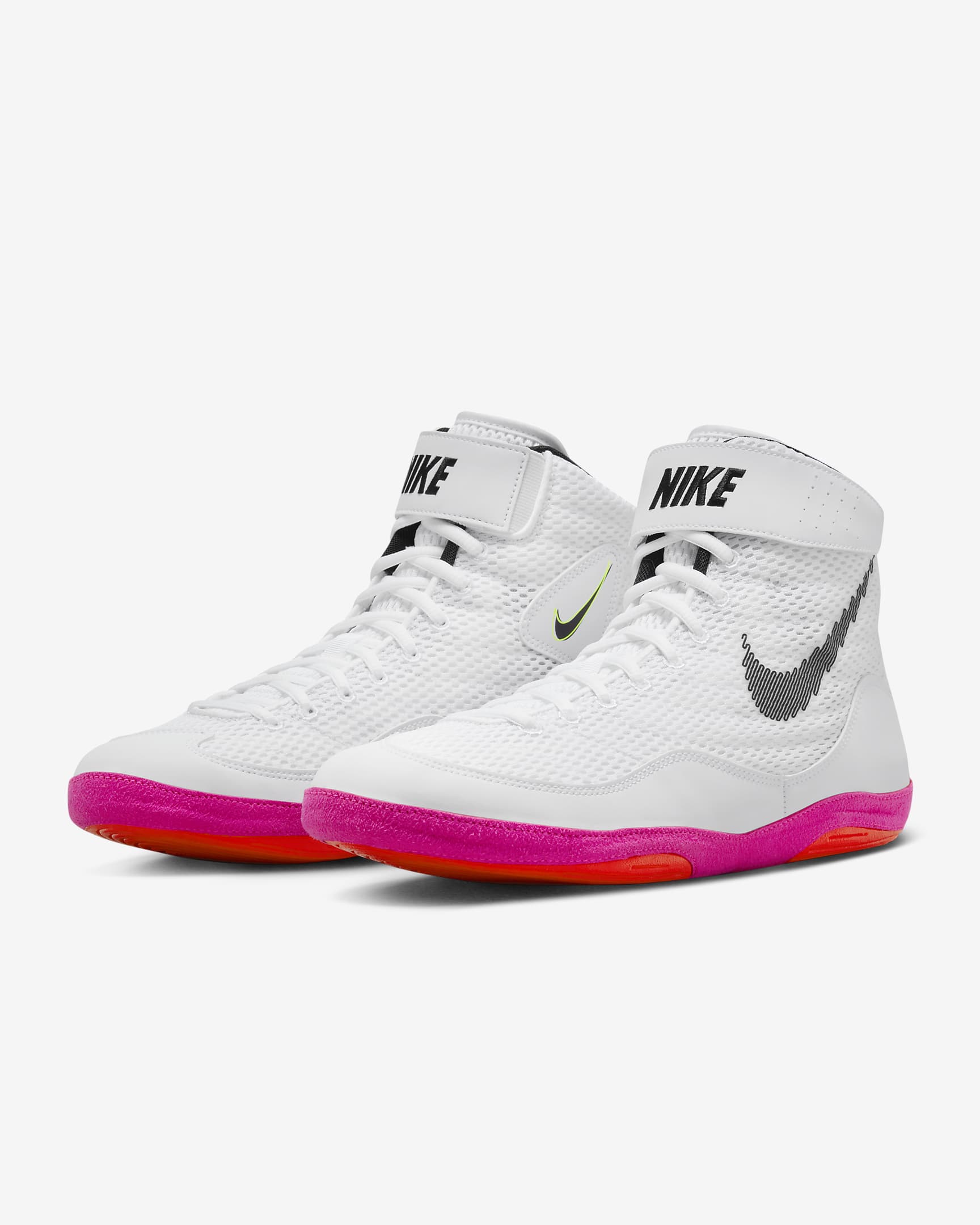 Nike Inflict SE Wrestling Shoes - White/Bright Crimson/Pink Blast/Black