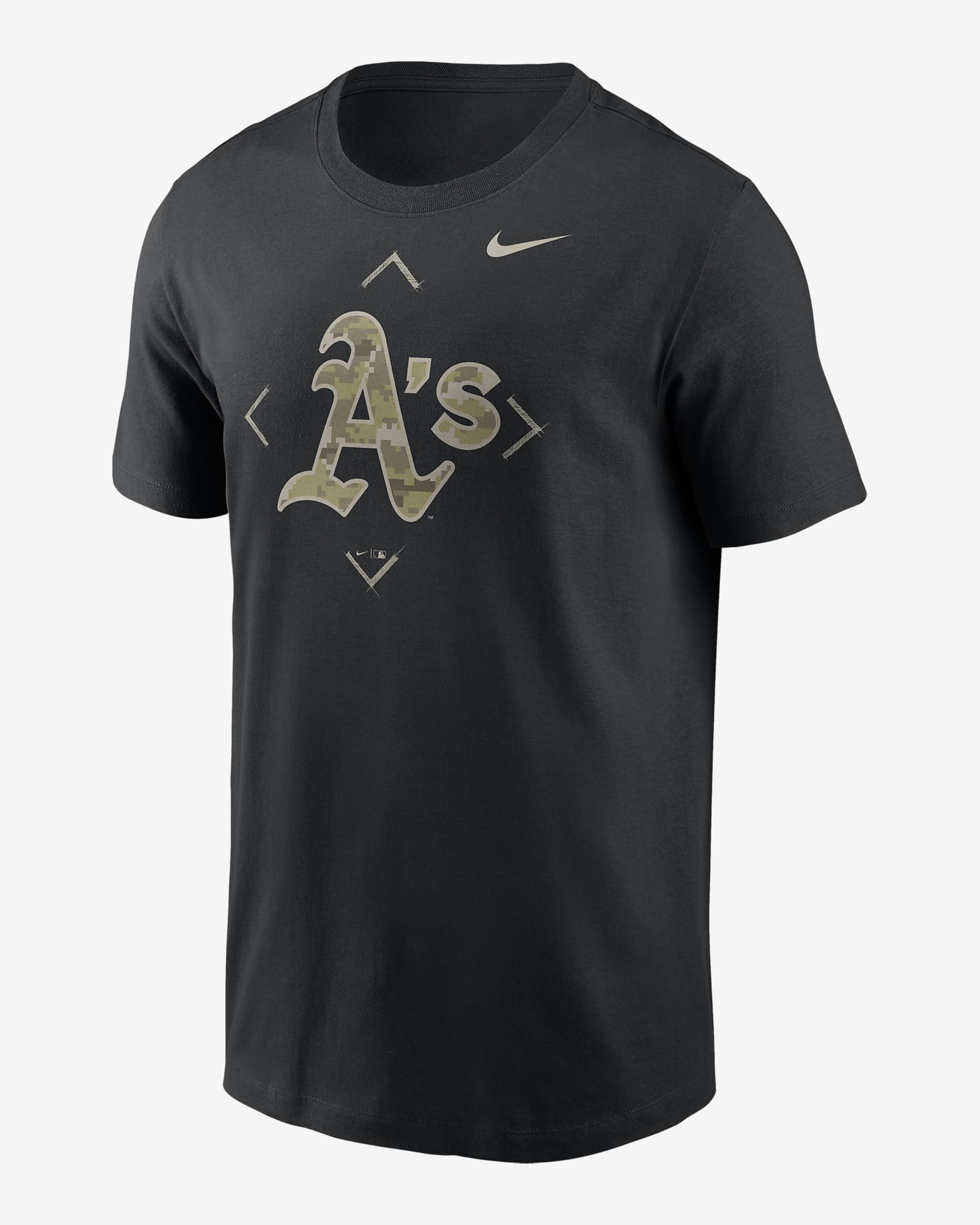 Playera Nike de la MLB para hombre Oakland Athletics Camo Logo. Nike.com