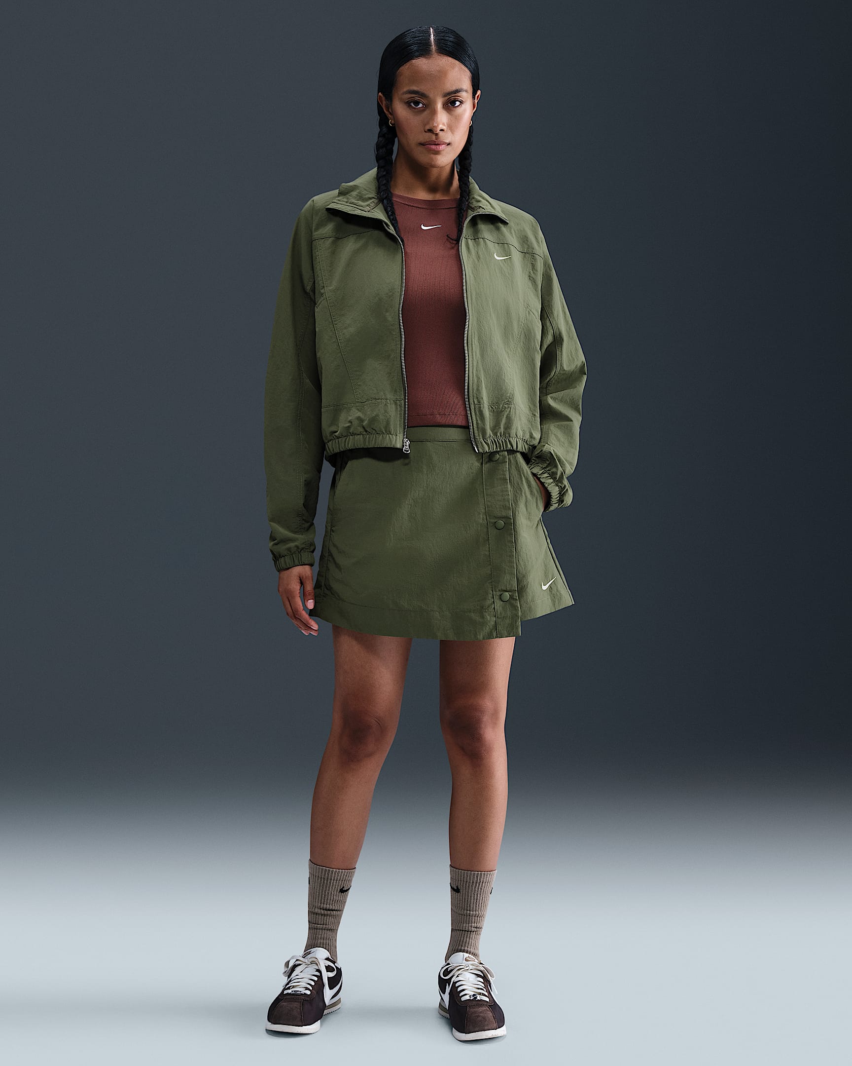 Nike Sportswear Essential Women's Woven Skort - Medium Olive/Sail