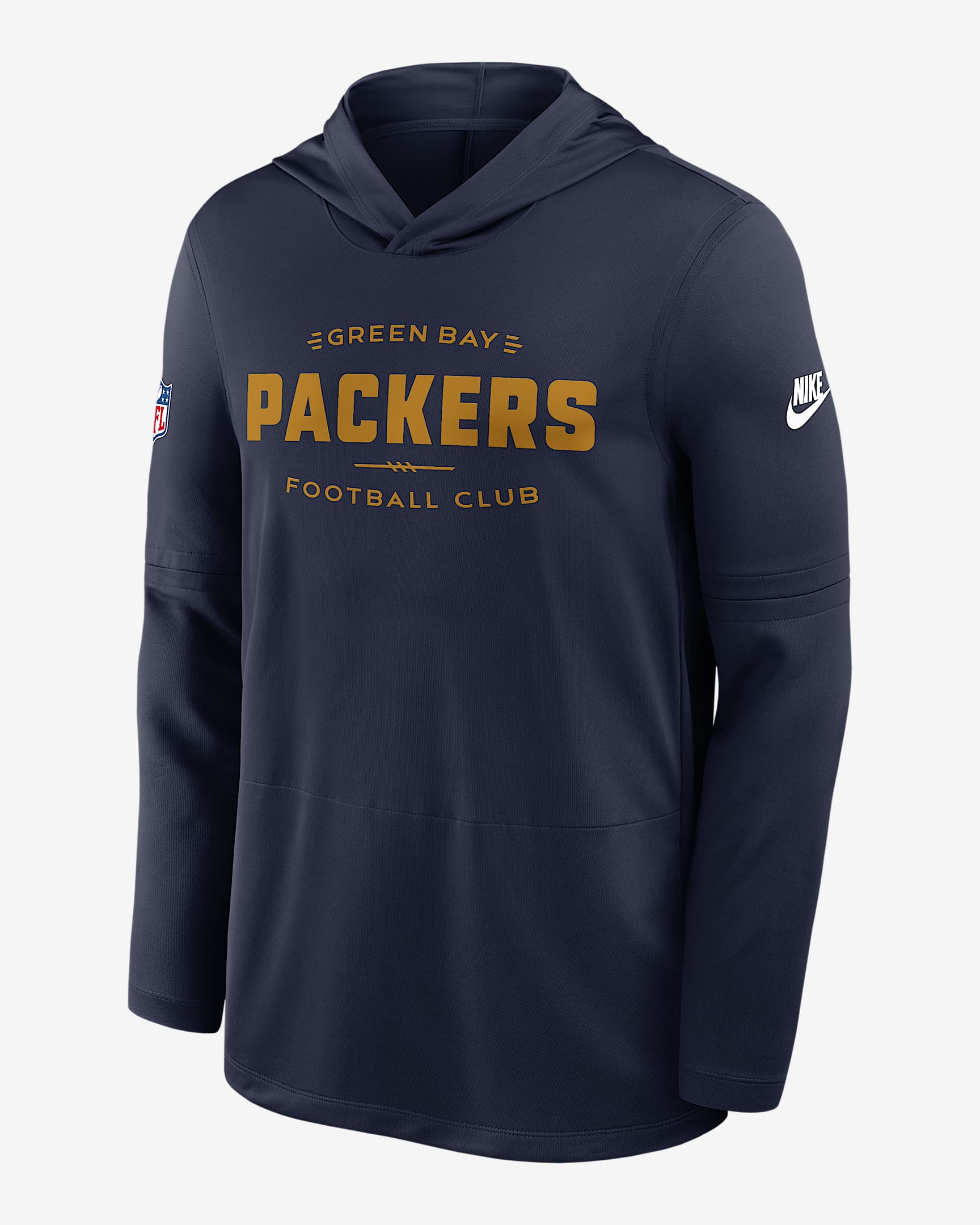 Green Bay Packers Pass Accuracy Men's Nike Dri-FIT NFL Long-Sleeve Hooded Top - Navy