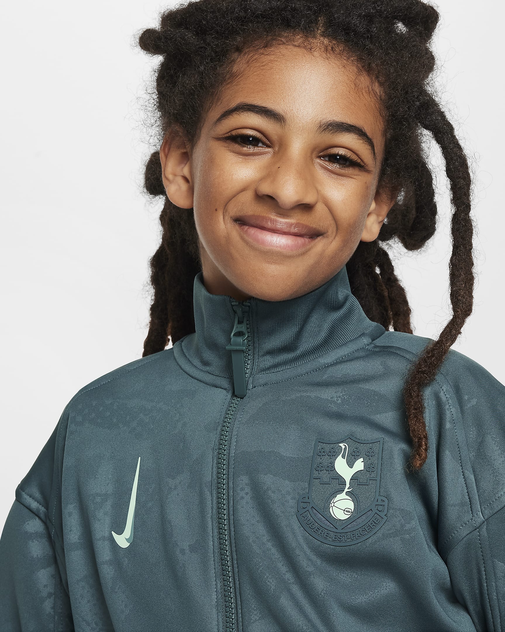 Tottenham Hotspur Academy Pro (tredjedrakt) Nike Dri-FIT fotballjakke til store barn - Faded Spruce/Enamel Green