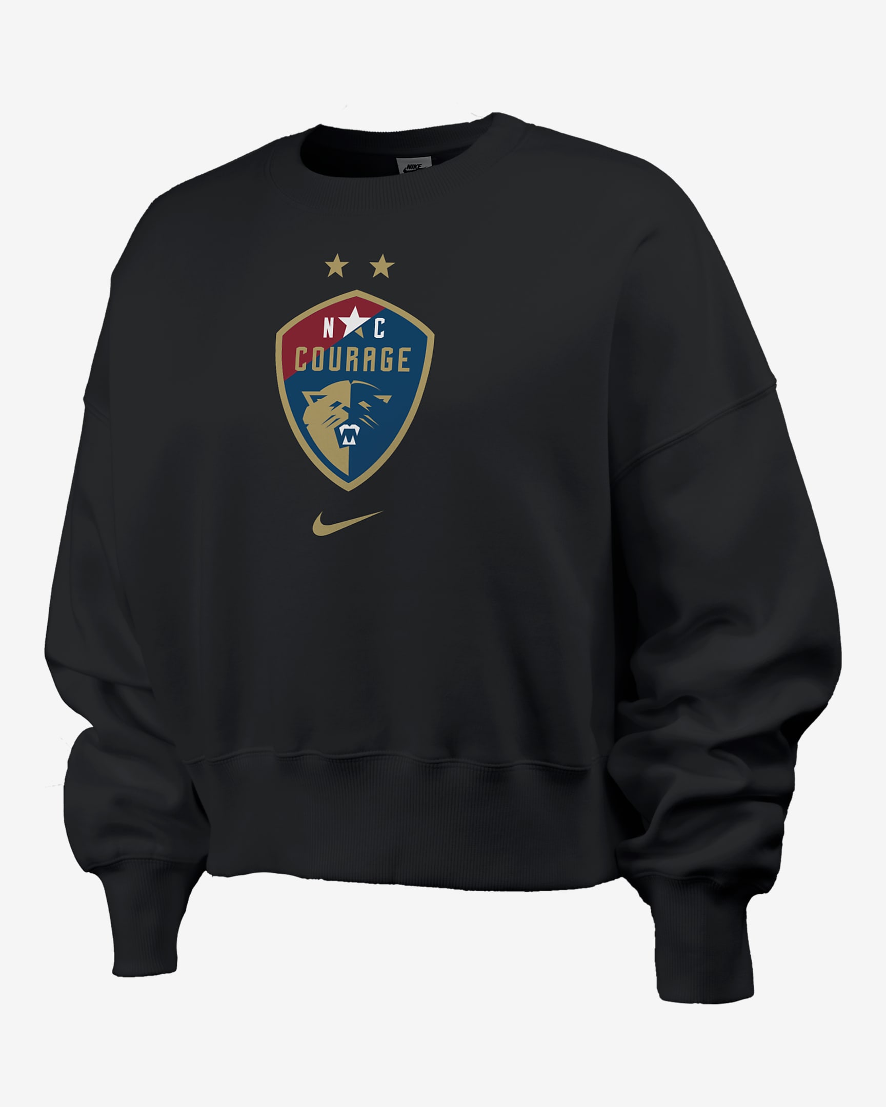 Sudadera de cuello redondo Nike de la NWSL para mujer North Carolina Courage Club Fleece - Negro