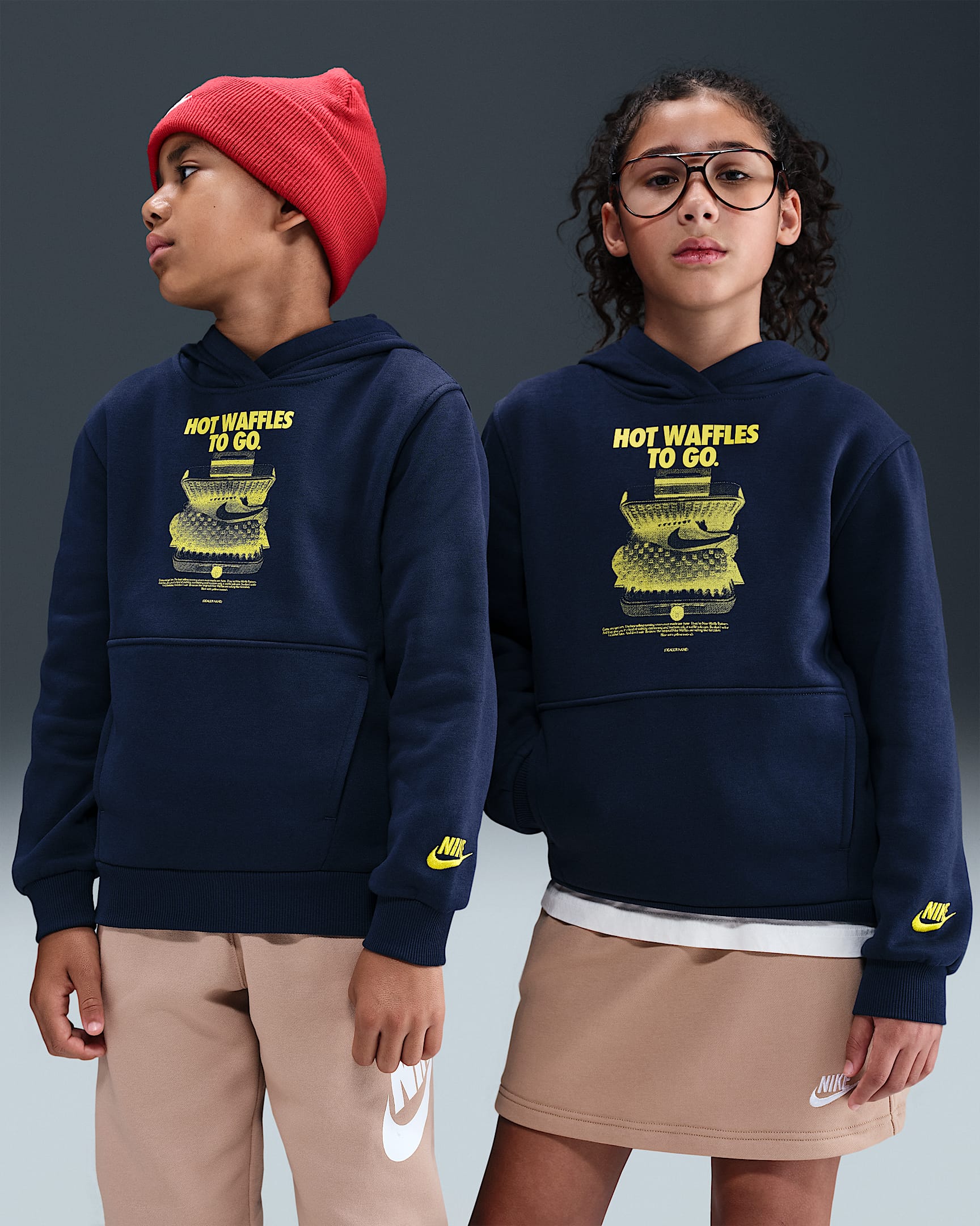 Nike Sportswear Club Fleece Big Kids' Hoodie - Obsidian/Lightning