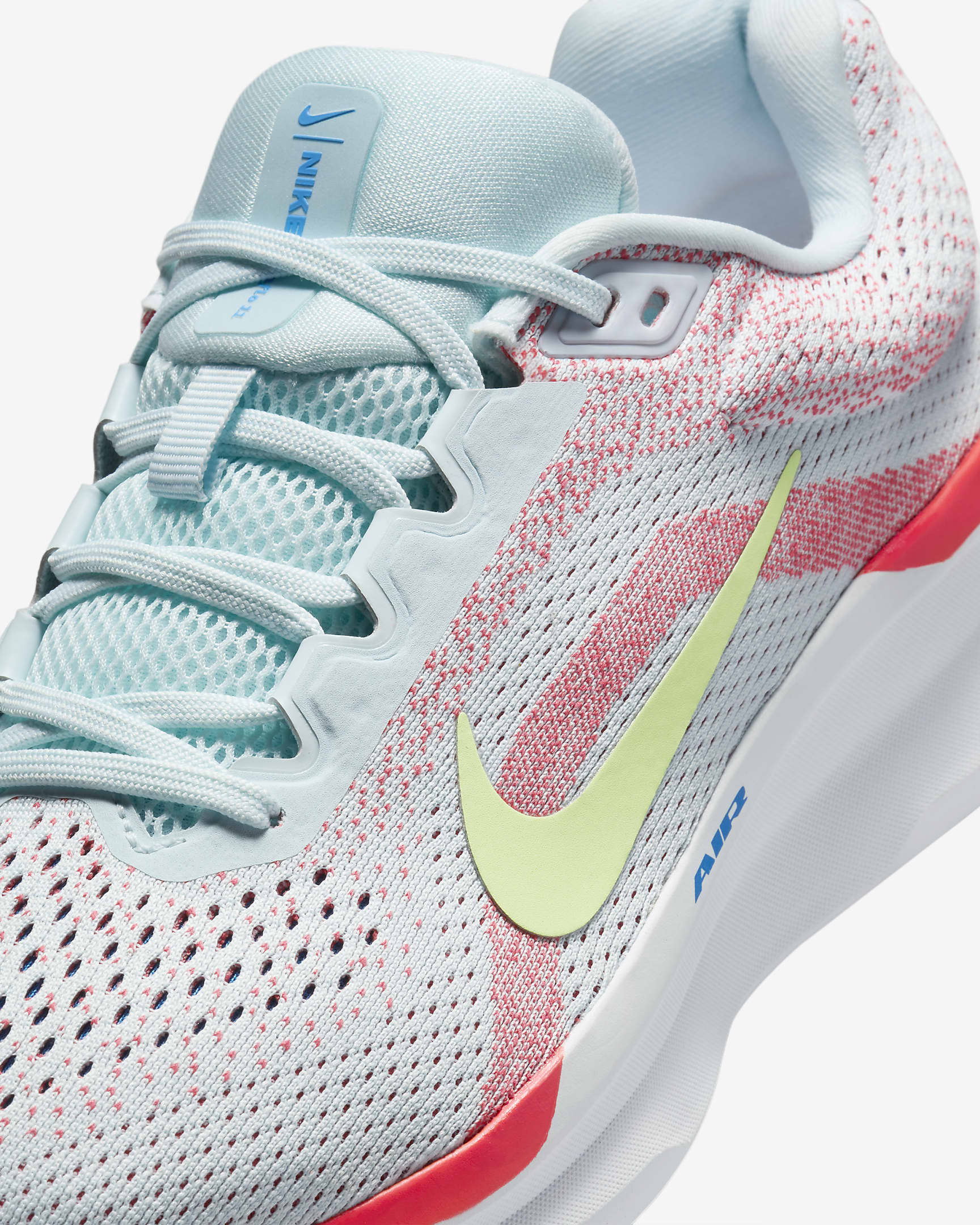 Nike Winflo 11 Women's Road Running Shoes - Glacier Blue/Bright Crimson/Sail/Barely Volt