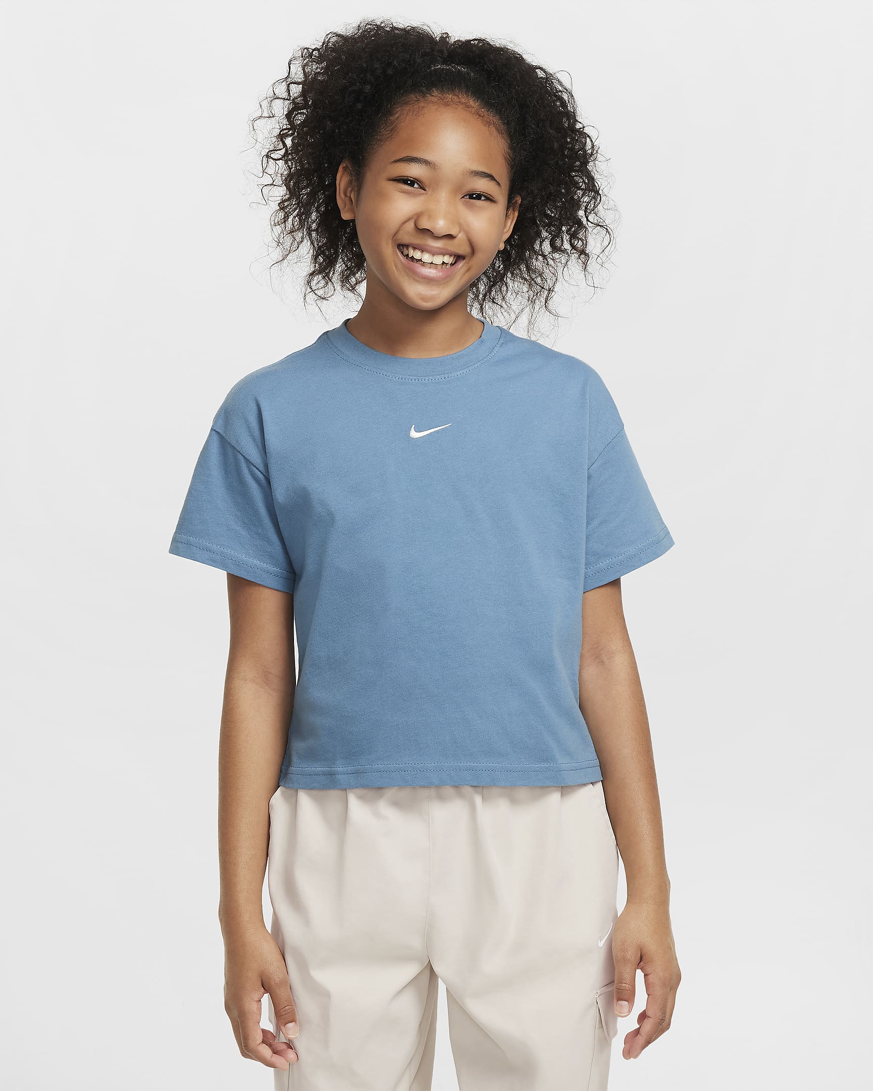 Nike Sportswear Essential Older Kids' (Girls') T-Shirt - Aegean Storm