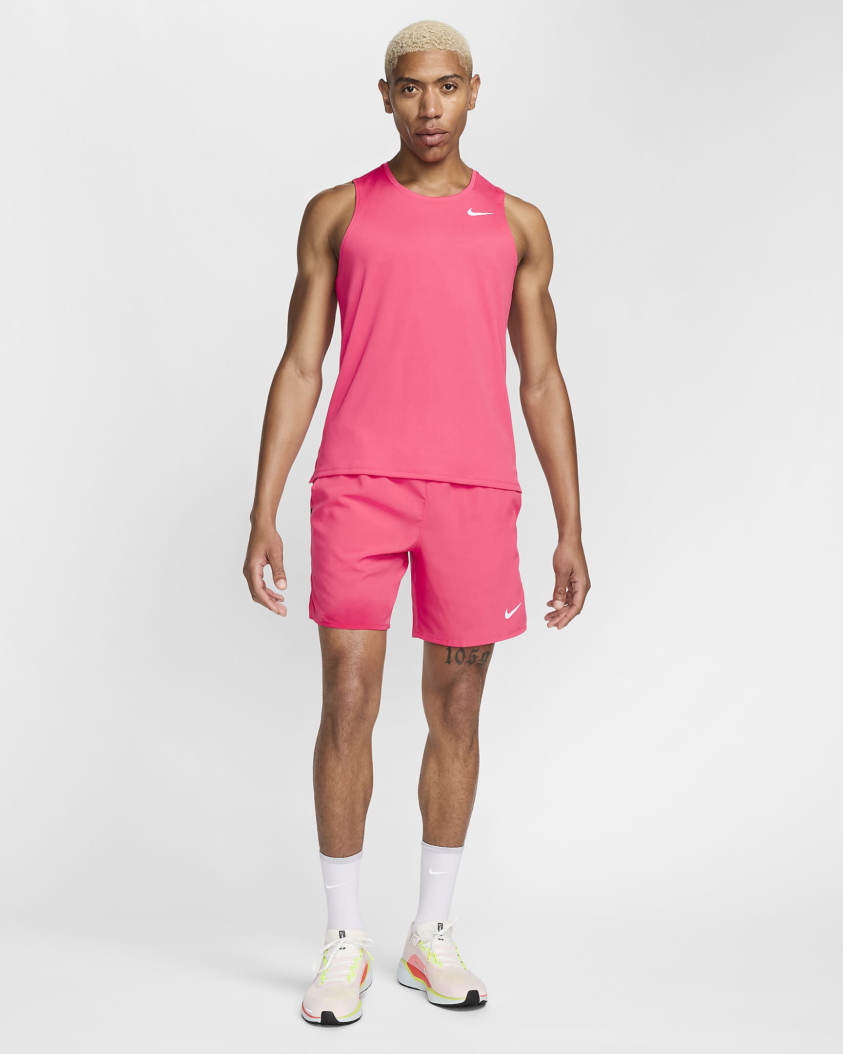 Short de running avec sous-short intégré 18 cm Dri-FIT Nike Challenger pour homme - Aster Pink/Noir/Noir