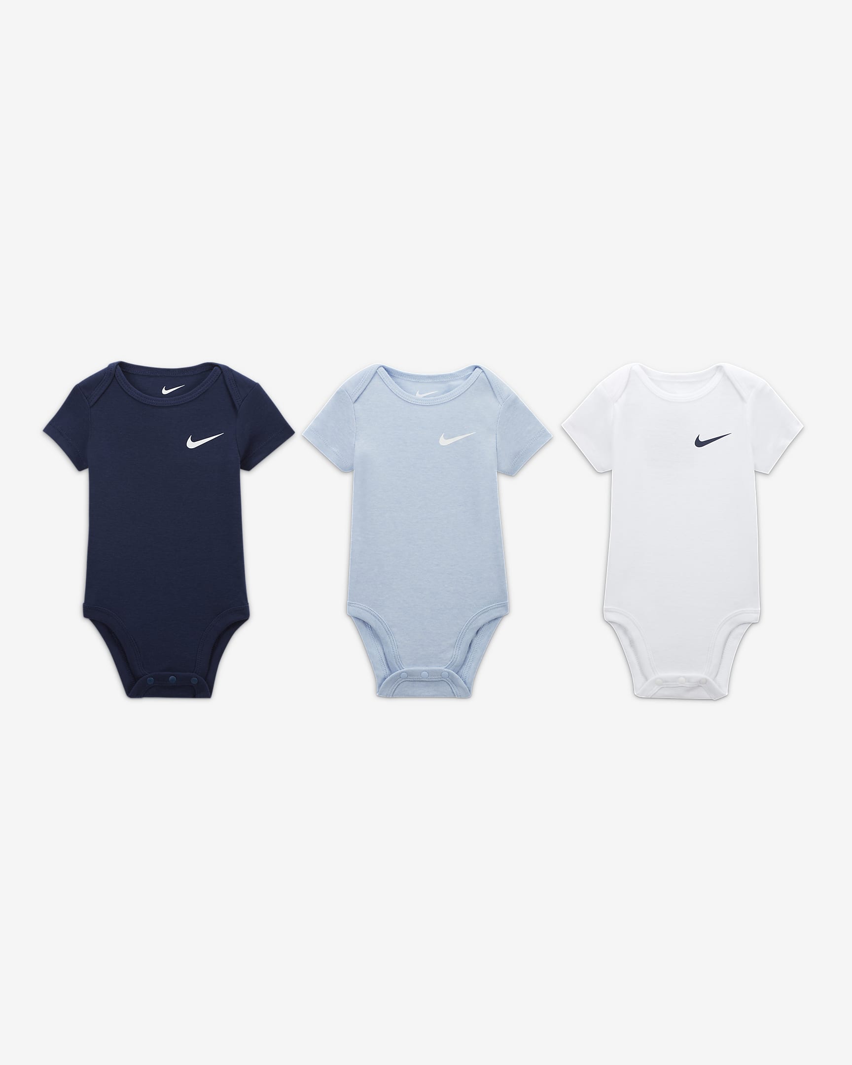 Paquete de 3 bodys Mini Me para bebé (0-9 meses) Nike - Azul marino medianoche