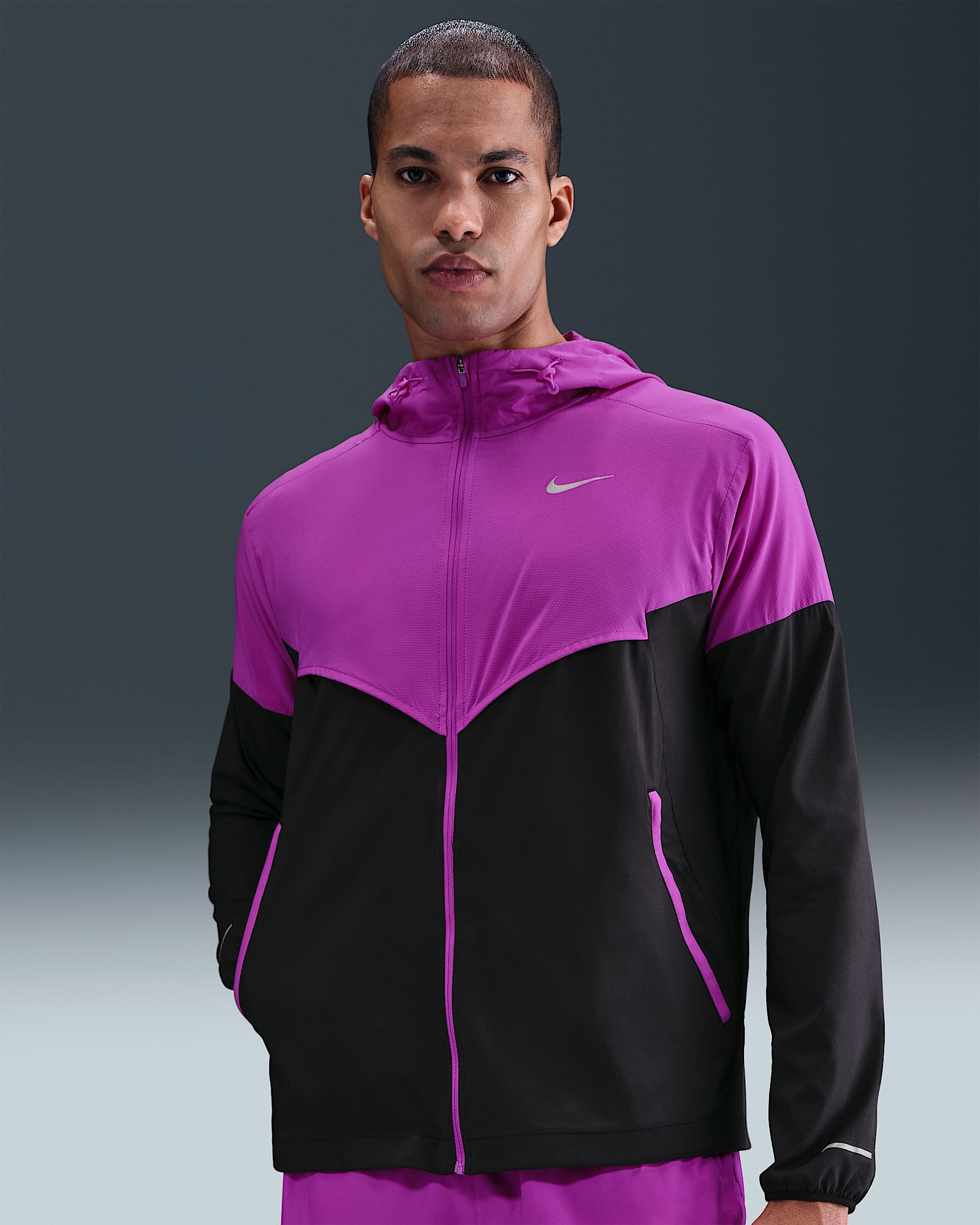 Nike Impossibly Light Windrunner Chaqueta de running - Hombre - Vivid Purple/Vivid Purple/Negro