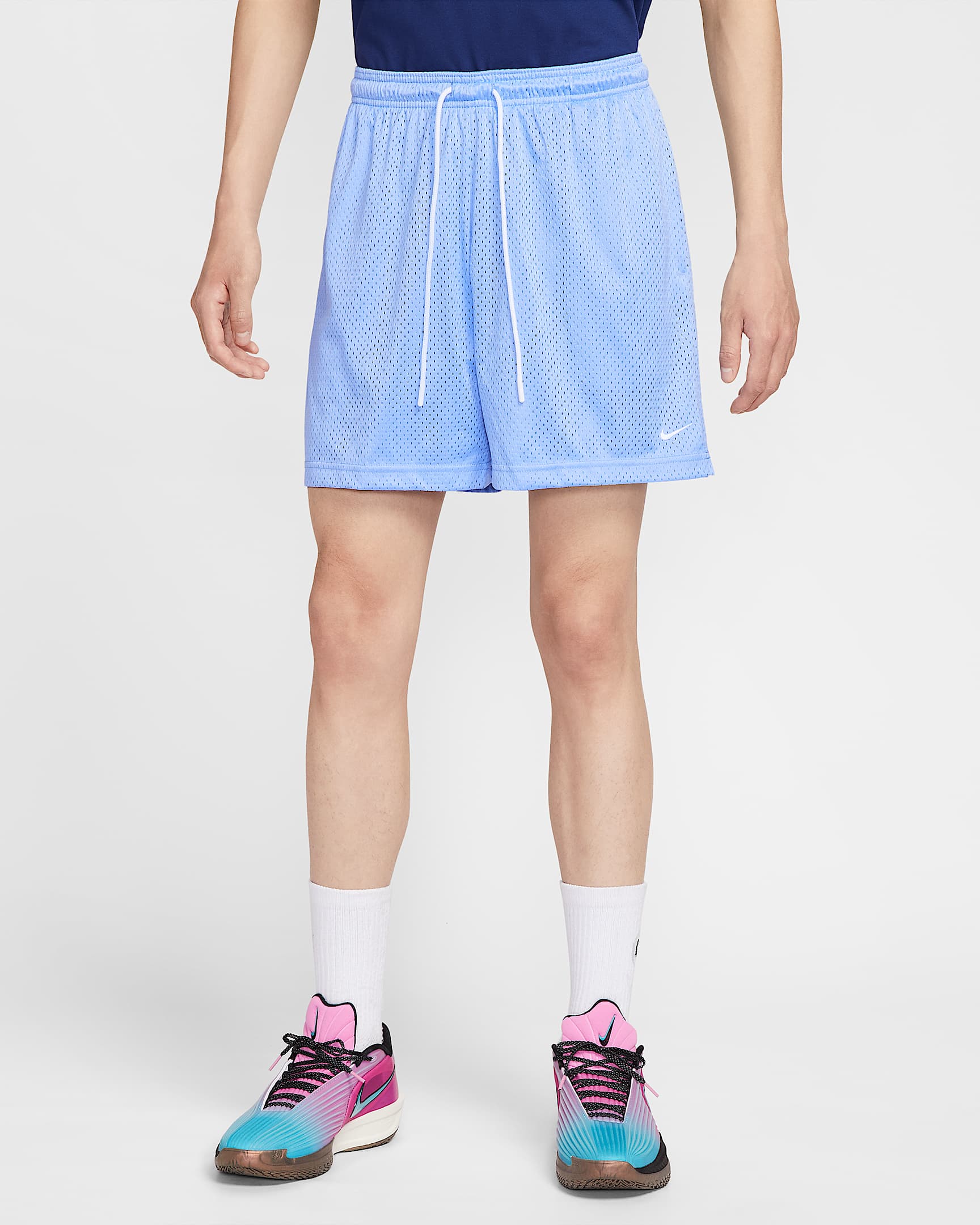 Nike Men's Dri-FIT 13cm (approx.) Mesh Basketball Shorts - Aluminium/White