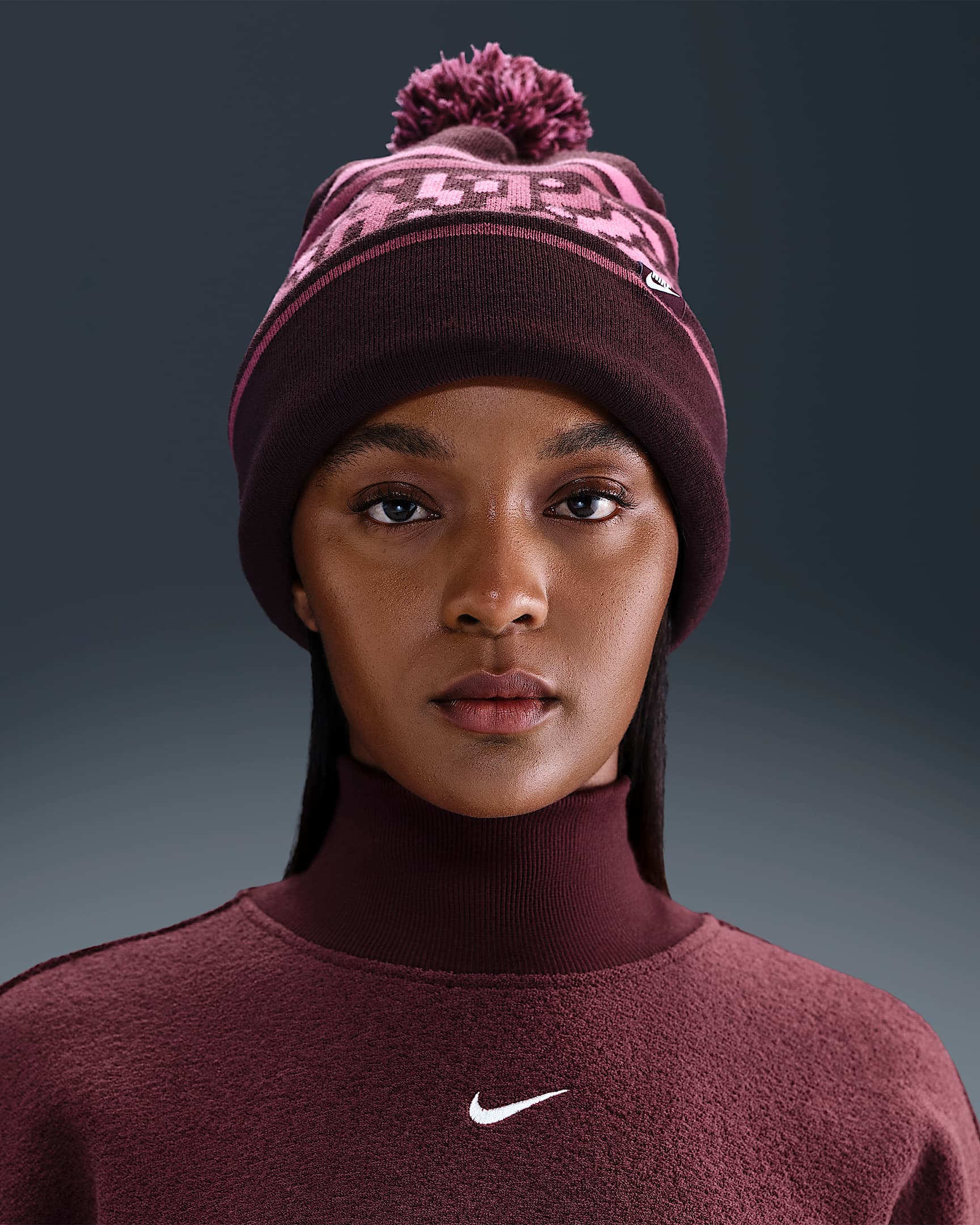 Nike Peak Gorro d'exterior - Burgundy Crush/Sweet Beet/Pinksicle