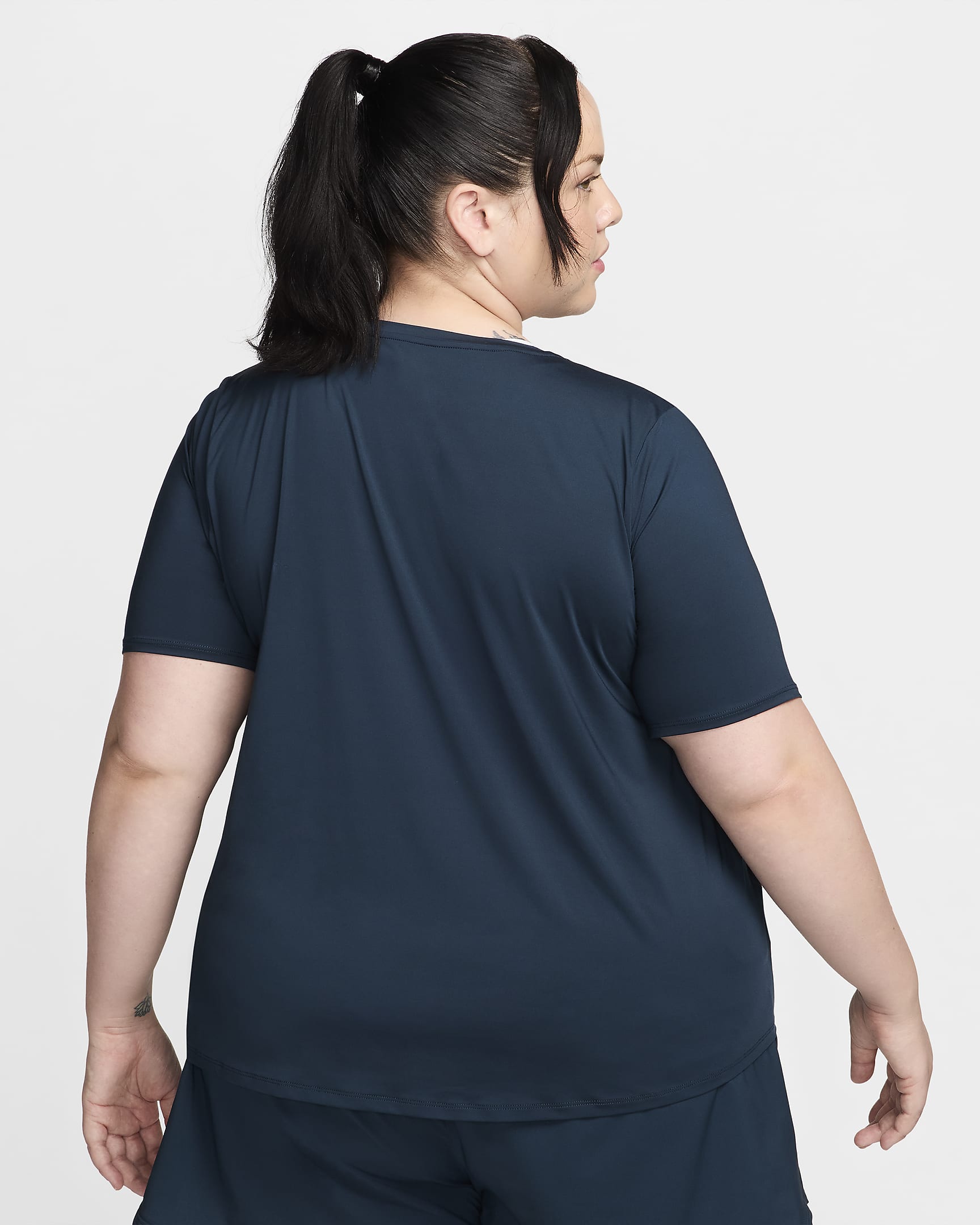 Nike One Classic Women's Dri-FIT Short-Sleeve Top (Plus Size) - Armoury Navy/Black