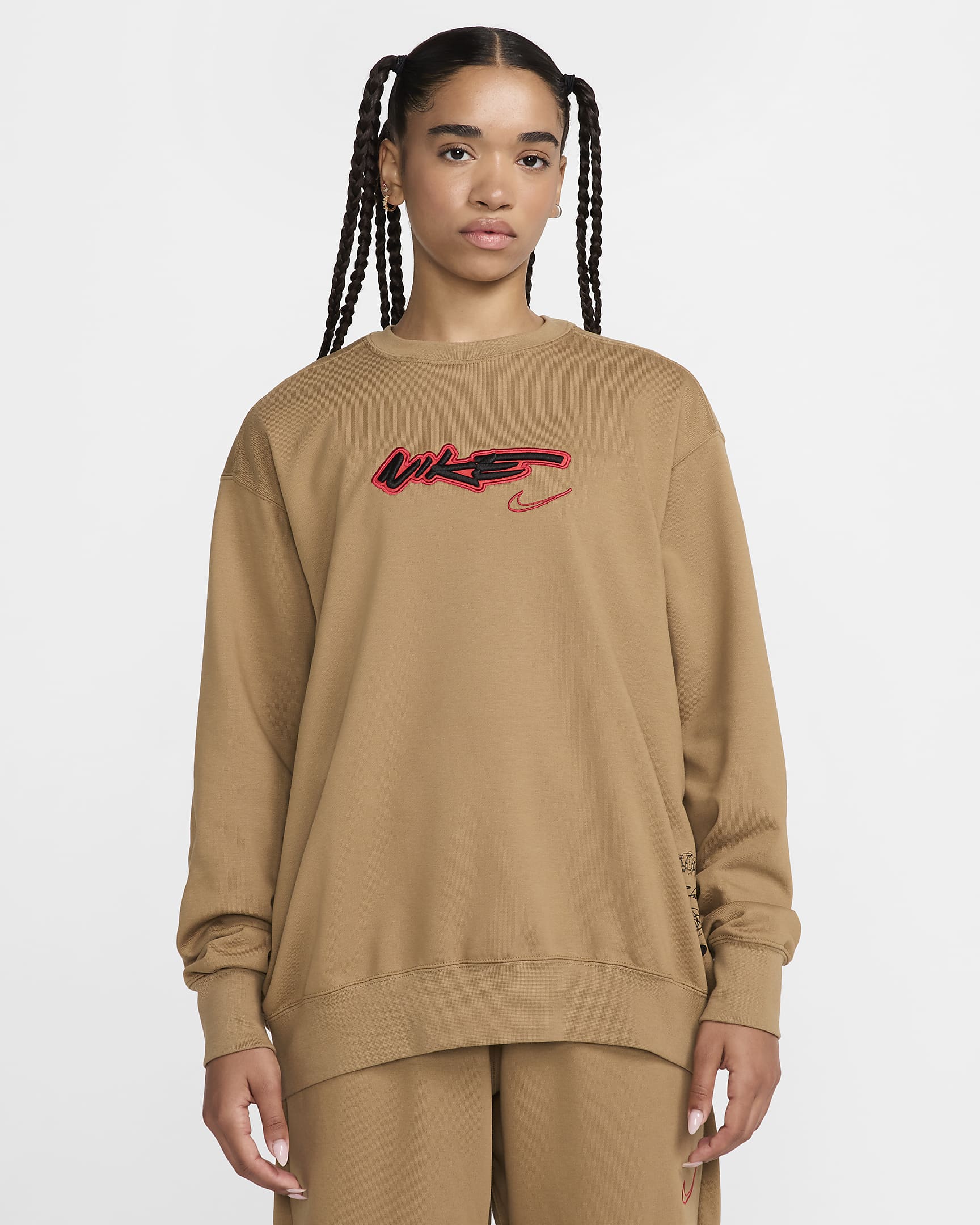 Nike Sportswear Breaking Women's Loose French Terry Top - Dark Driftwood