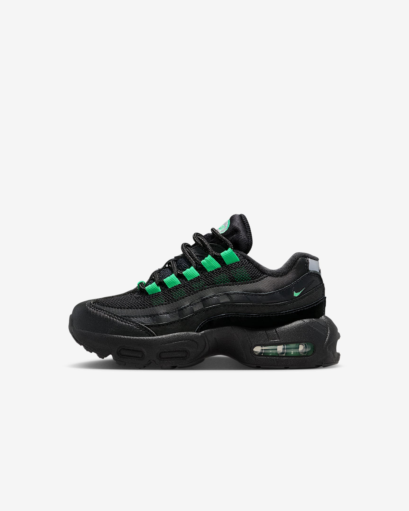 Nike Air Max 95 Recraft cipő kisgyerekeknek - Fekete/Fekete/Pearl Grey/Green Shock