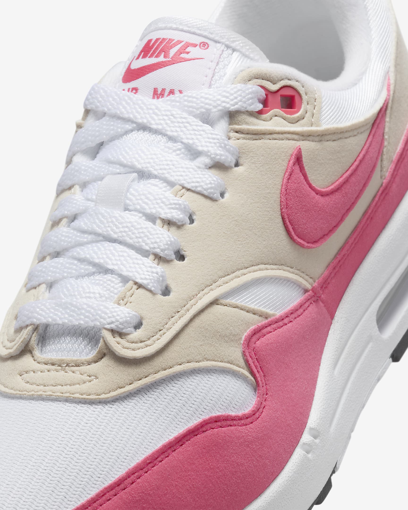 Nike Air Max 1 damesko - Hvit/Light Orewood Brown/Svart/Aster Pink