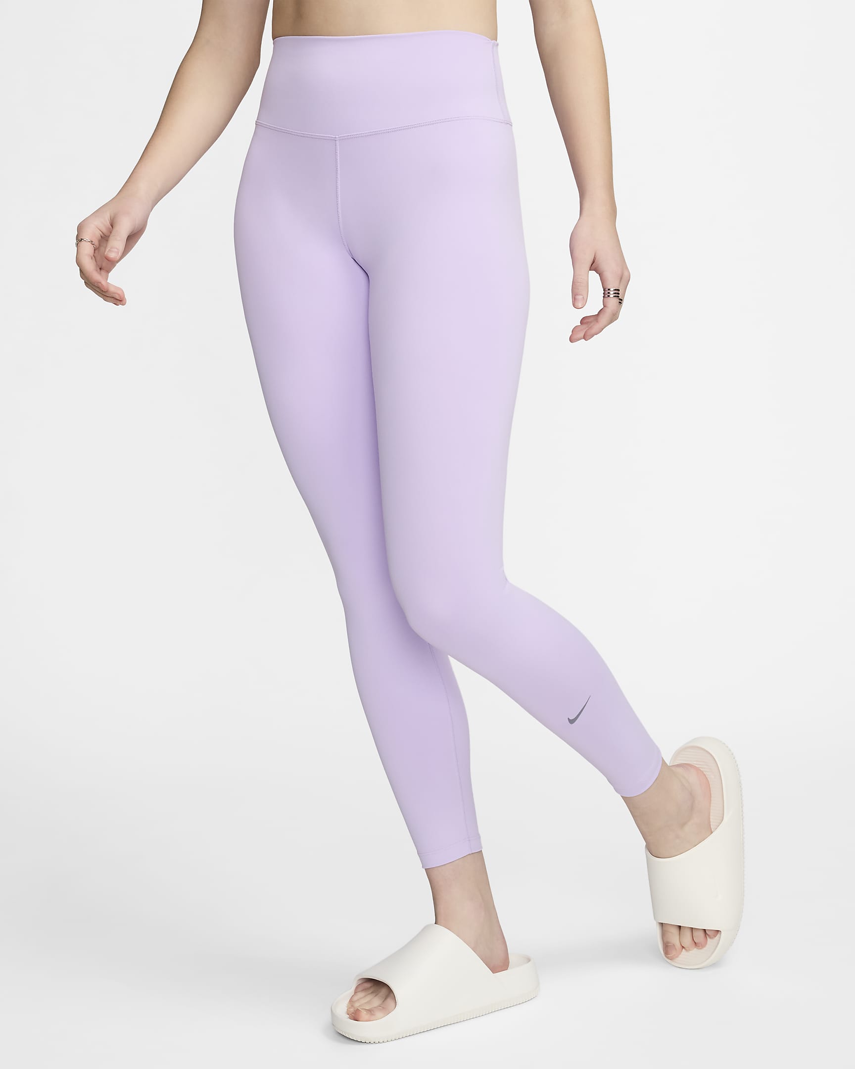 Legging long taille haute Nike One pour femme - Lilac Bloom/Noir