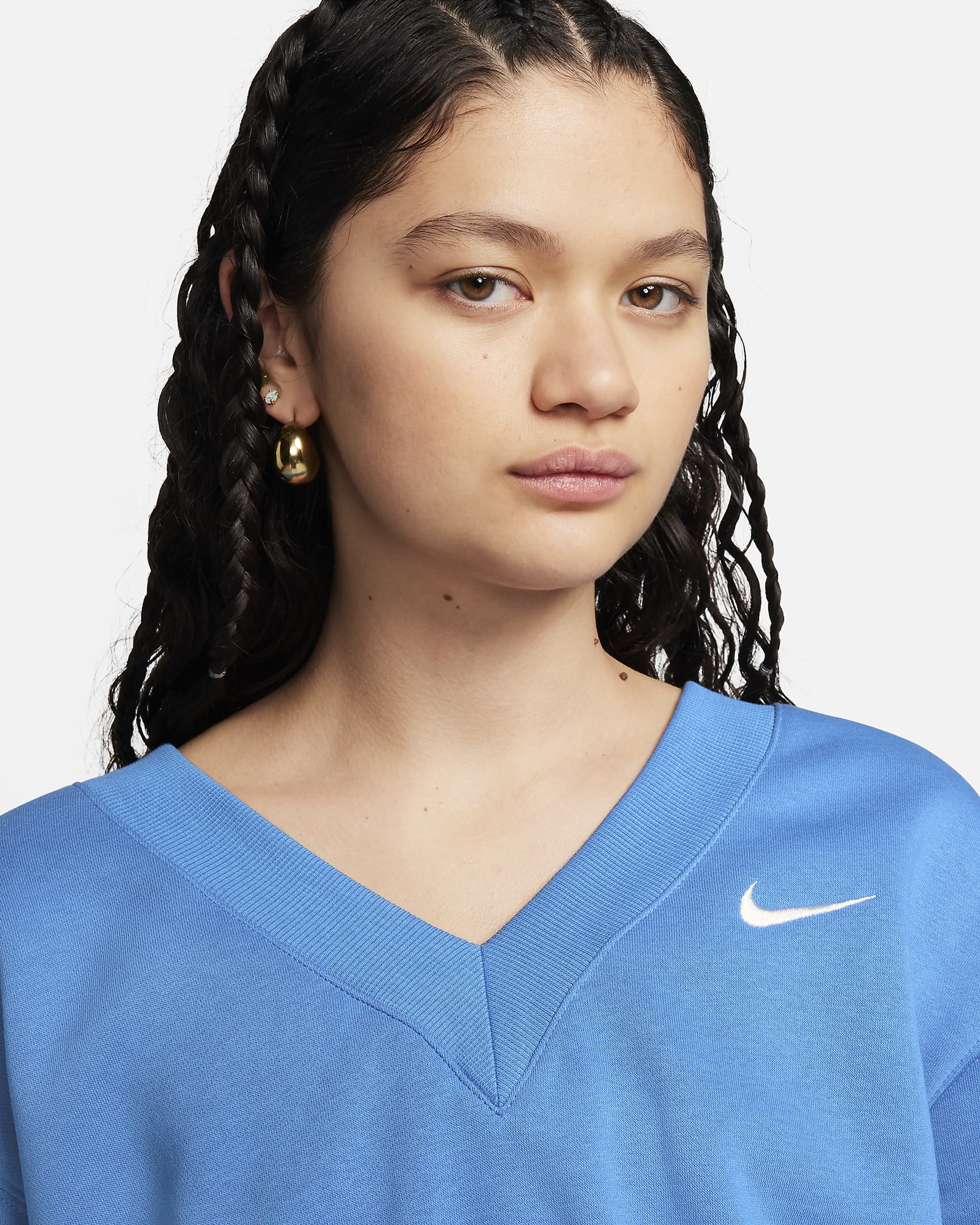 Nike Sportswear Phoenix Fleece Women's Cropped V-Neck Top. Nike CA