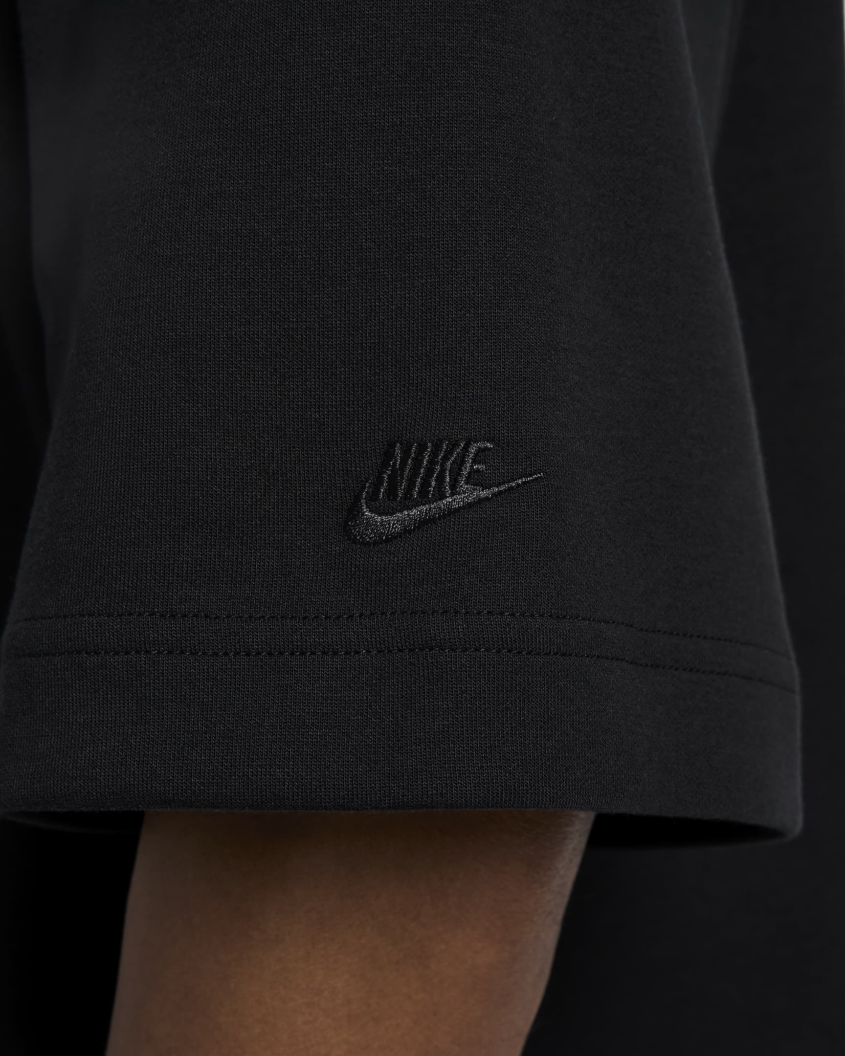 Nike Tech Fleece-Kurzarmshirt (Herren) - Schwarz/Schwarz