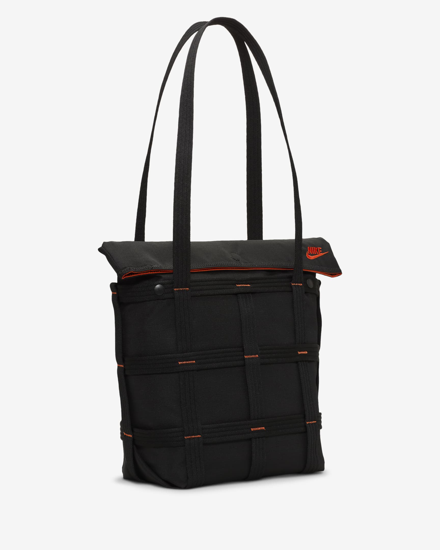 Nike Sportswear Cargo Tote (12L) - Black/Black/Orange