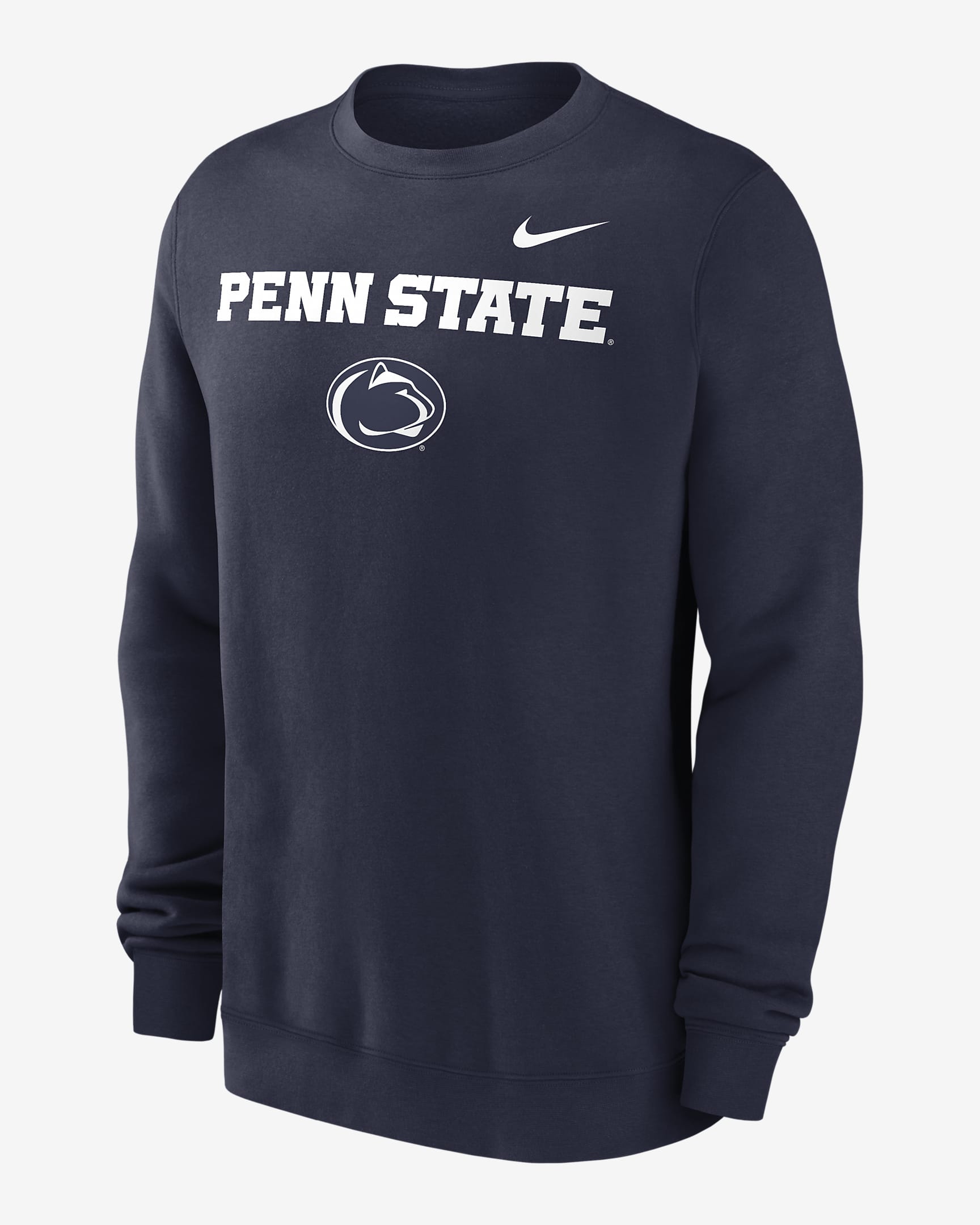 Penn State Nittany Lions Primetime Primary Stack Men's Nike College Pullover Crew - College Navy