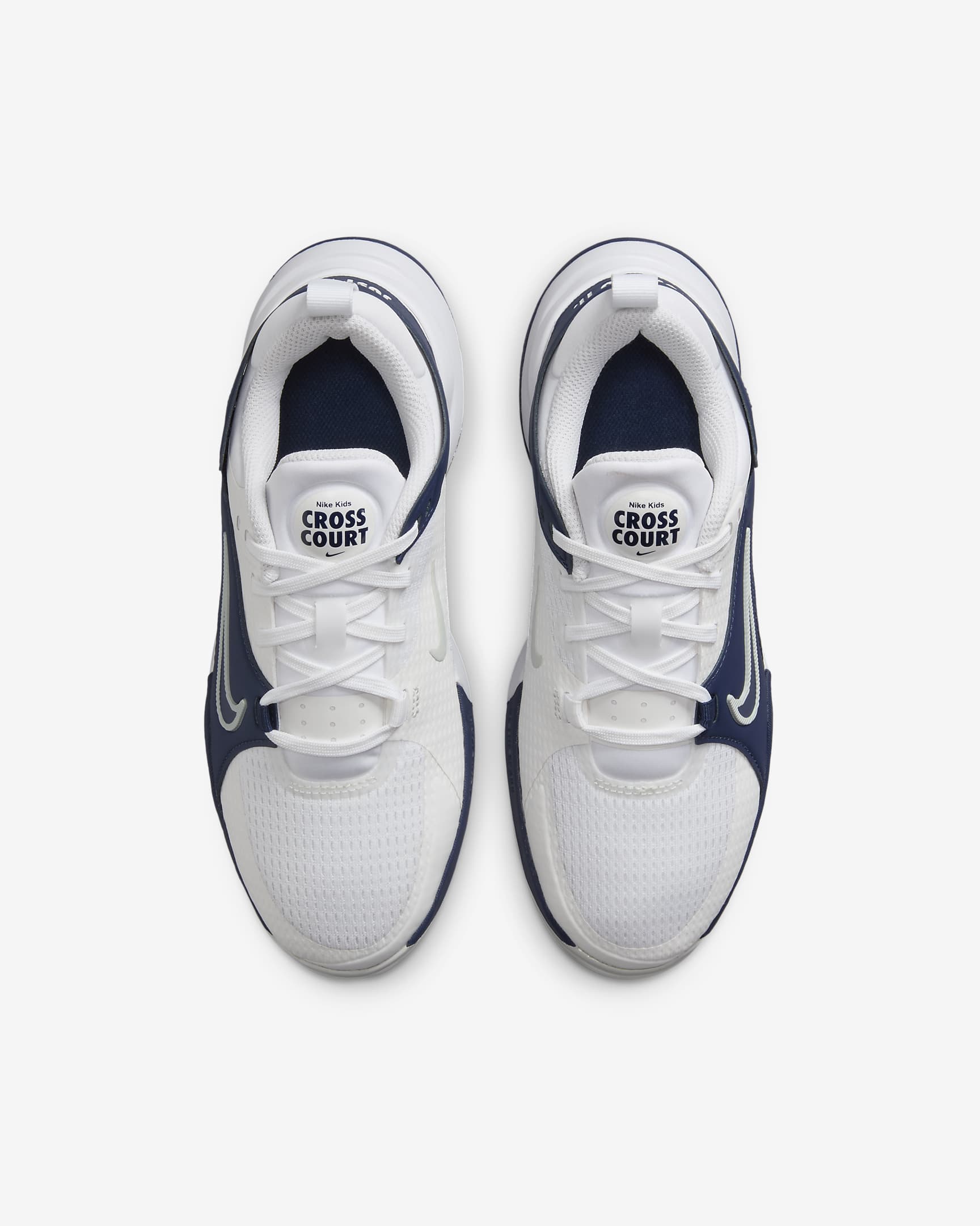 Nike Crosscourt Younger/Older Kids' Shoes - White/Midnight Navy/Light Silver