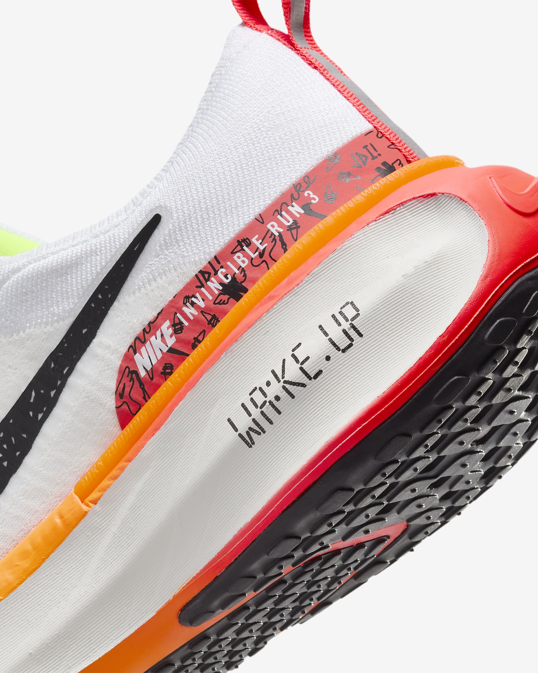 Nike Invincible 3 hardloopschoenen voor heren (straat) - Wit/Bright Crimson/Sail/Zwart