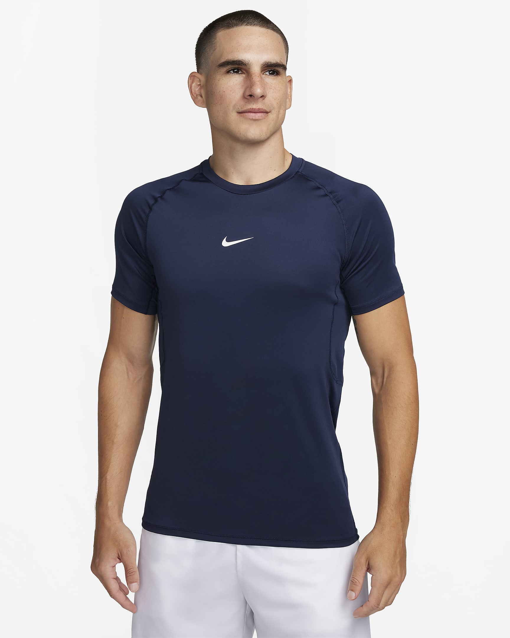 Nike Pro Men's Dri-FIT Slim Short-Sleeve Top - Obsidian/White