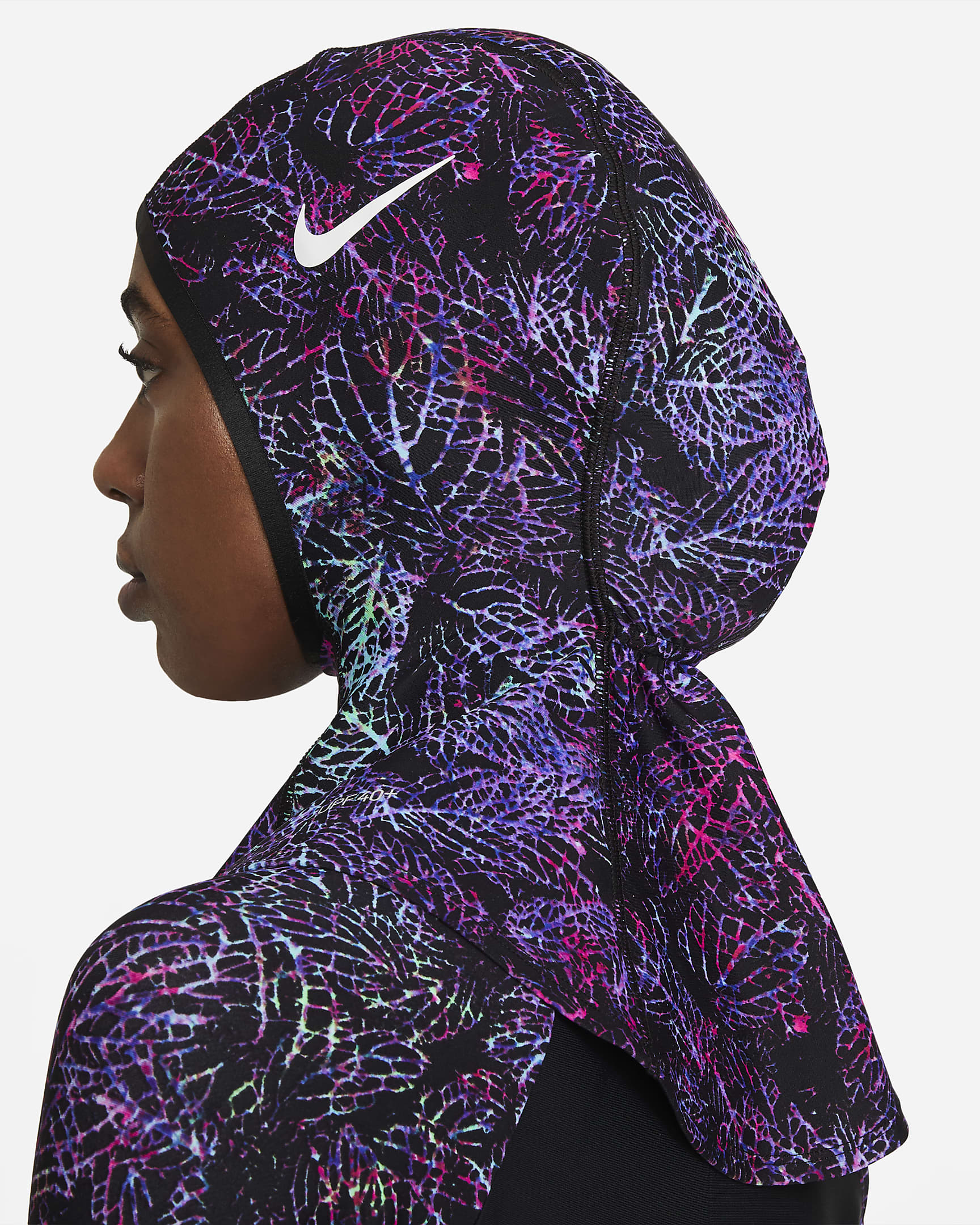 Hijab da nuoto Nike Victory - Donna - Nero/Aquamarine/Fireberry/Bianco