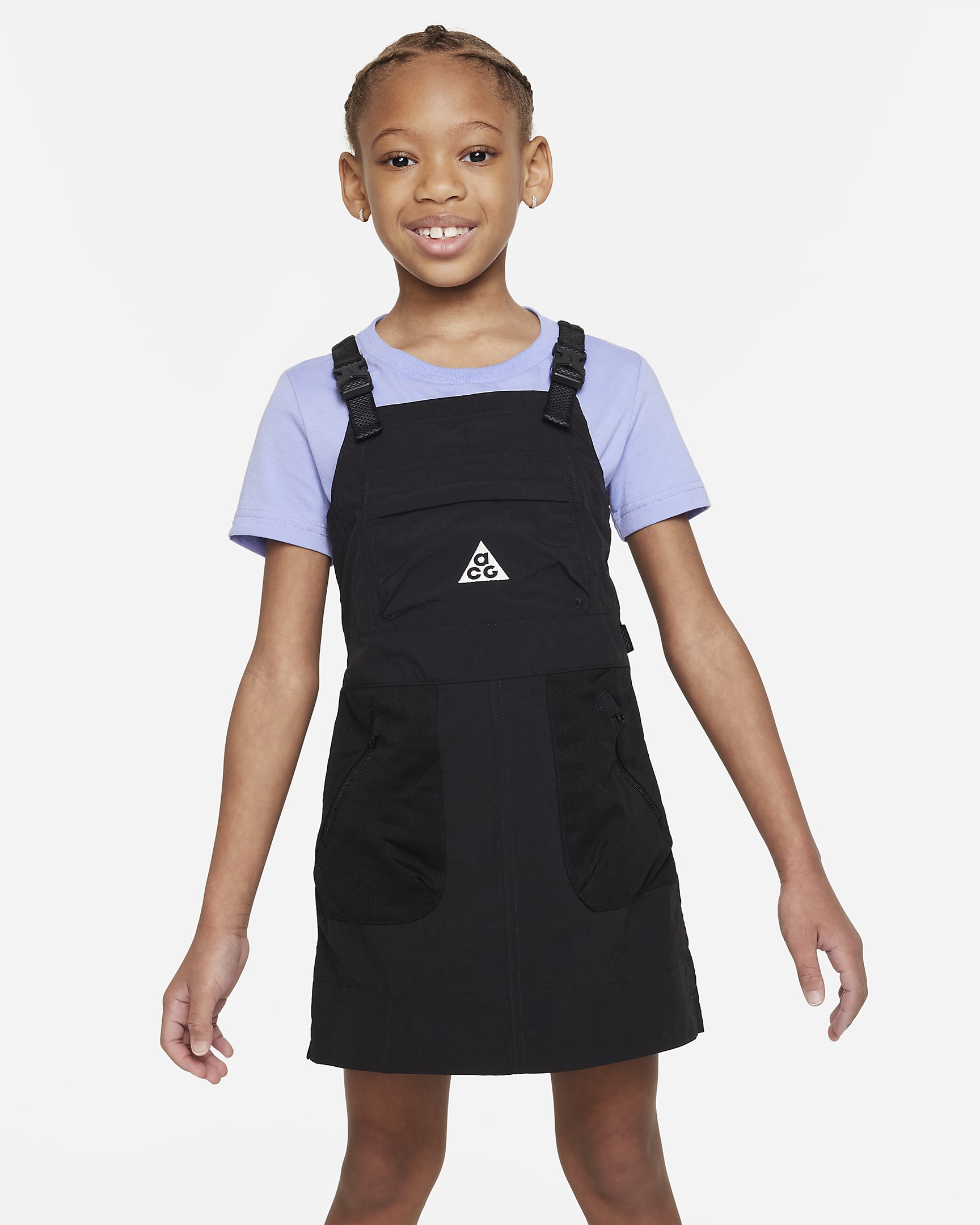 Vestido sustentable para niña talla pequeña Nike ACG Utility Dress - Parrilla