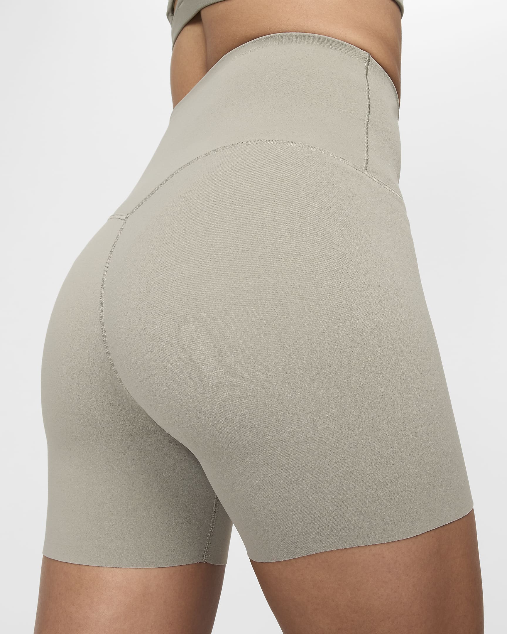 Shorts de ciclismo de cintura alta de 13 cm con sujeción suave para mujer Nike Zenvy - Militar claro/Negro