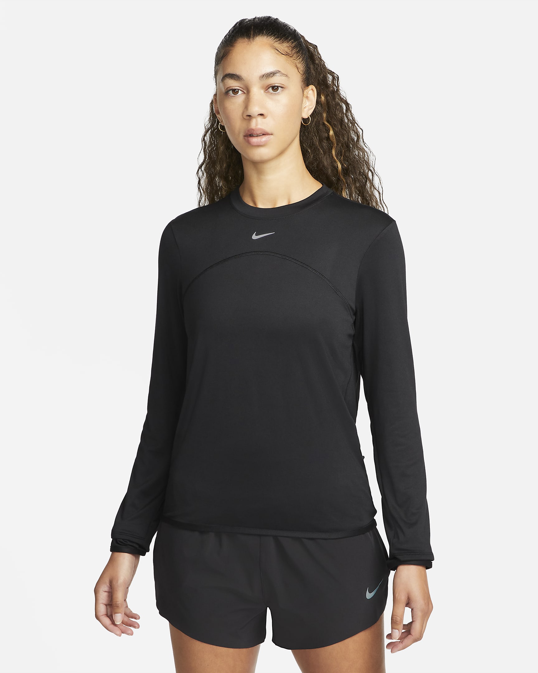 Nike Dri-FIT Swift UV Camiseta de running de cuello redondo - Mujer - Negro