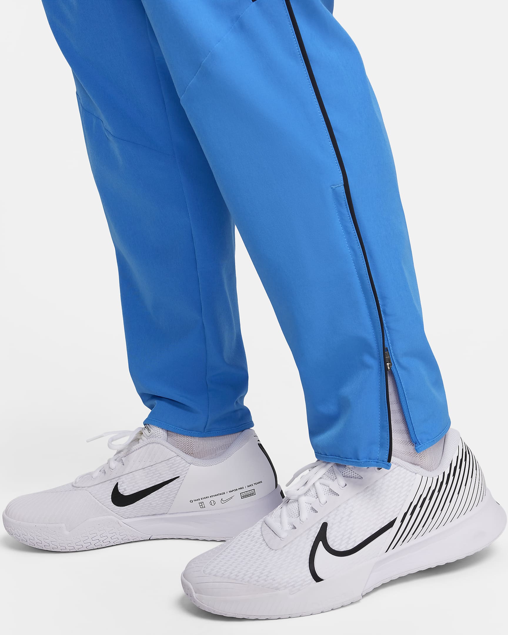 Tennisbyxor NikeCourt Advantage Dri-FIT för män - Light Photo Blue/Svart/Vit