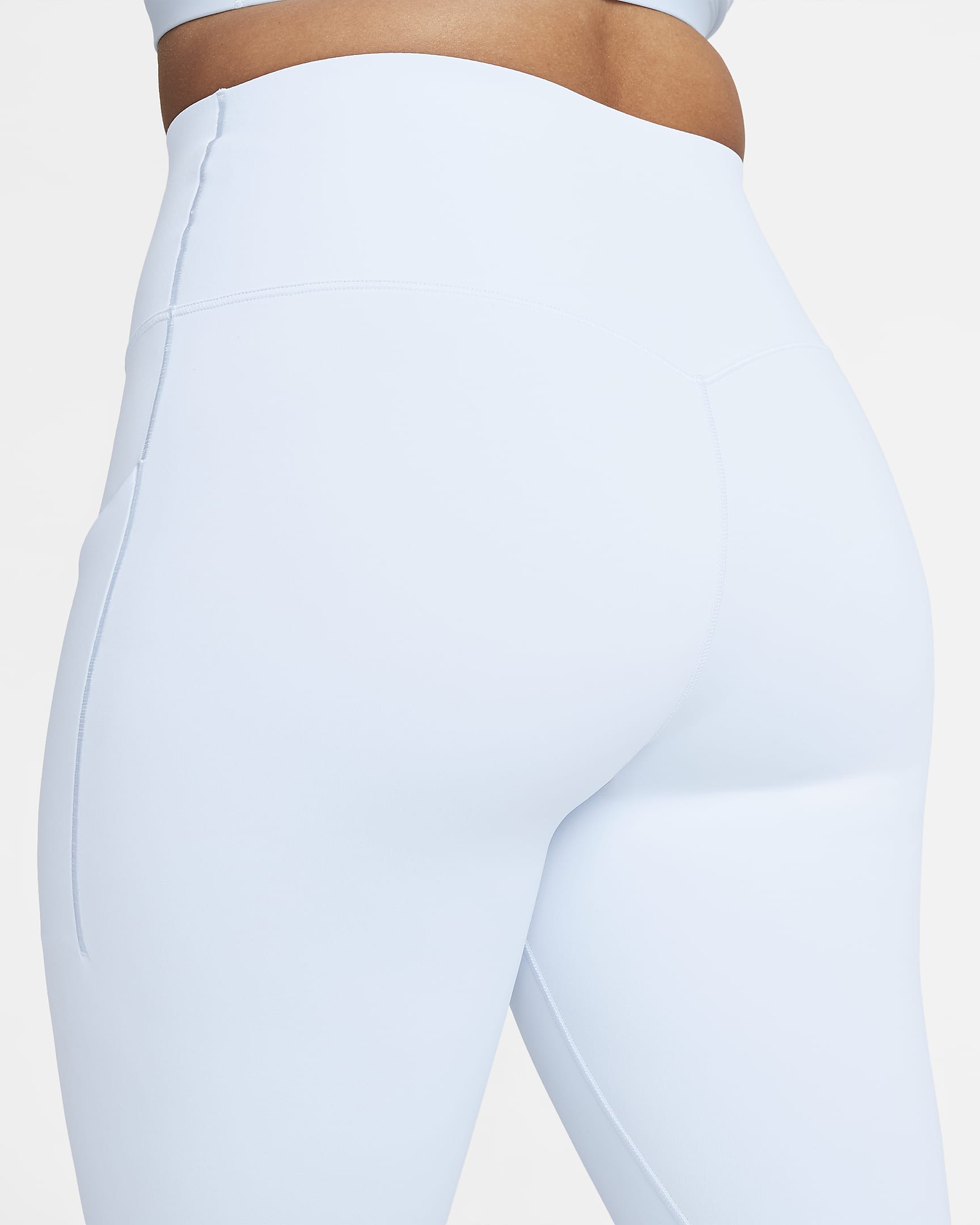 Leggings de 7/8 de tiro alto y sujeción media con bolsillos para mujer Nike Universa - Tinte azul/Negro