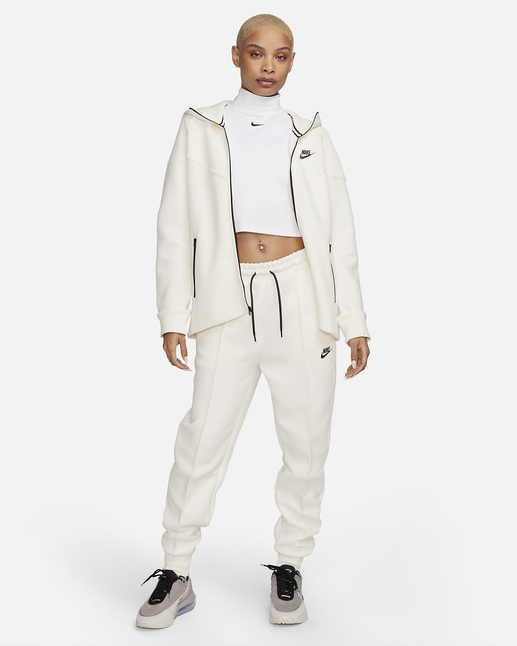 Nike Sportswear Tech Fleece Windrunner Women's Full-Zip Hoodie - Pale Ivory/Black