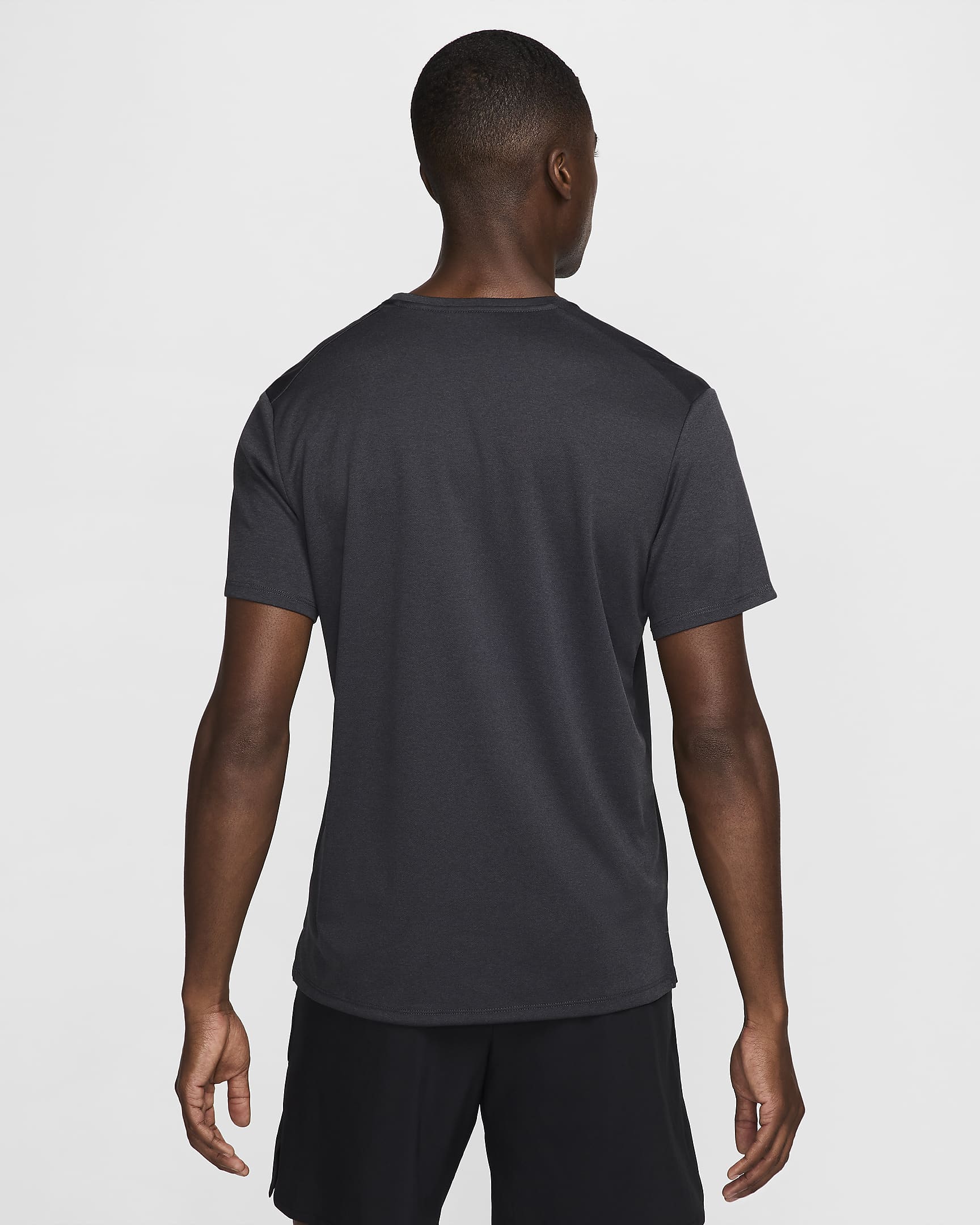 Nike Miler Dri-FIT kortermet løpeoverdel til herre - Anthracite/Svart/Heather/Hvit