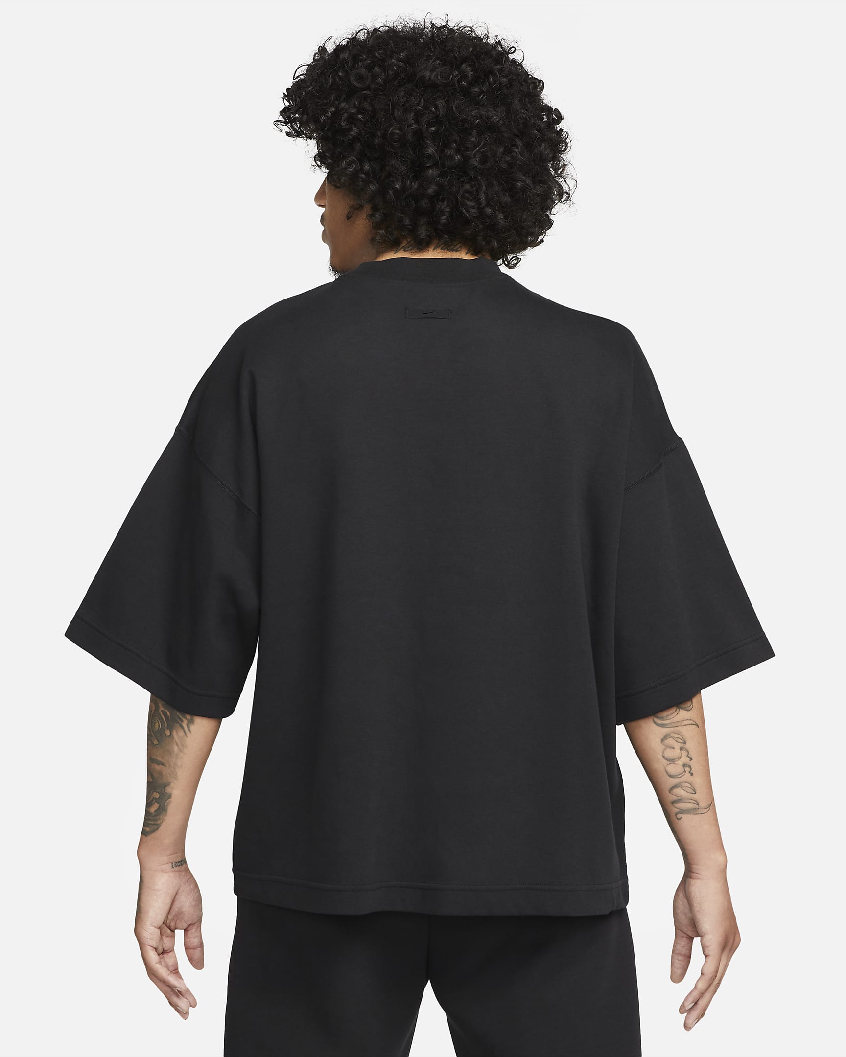 Sweat oversize à manches courtes Nike Sportswear Tech Fleece Reimagined pour homme - Noir/Noir