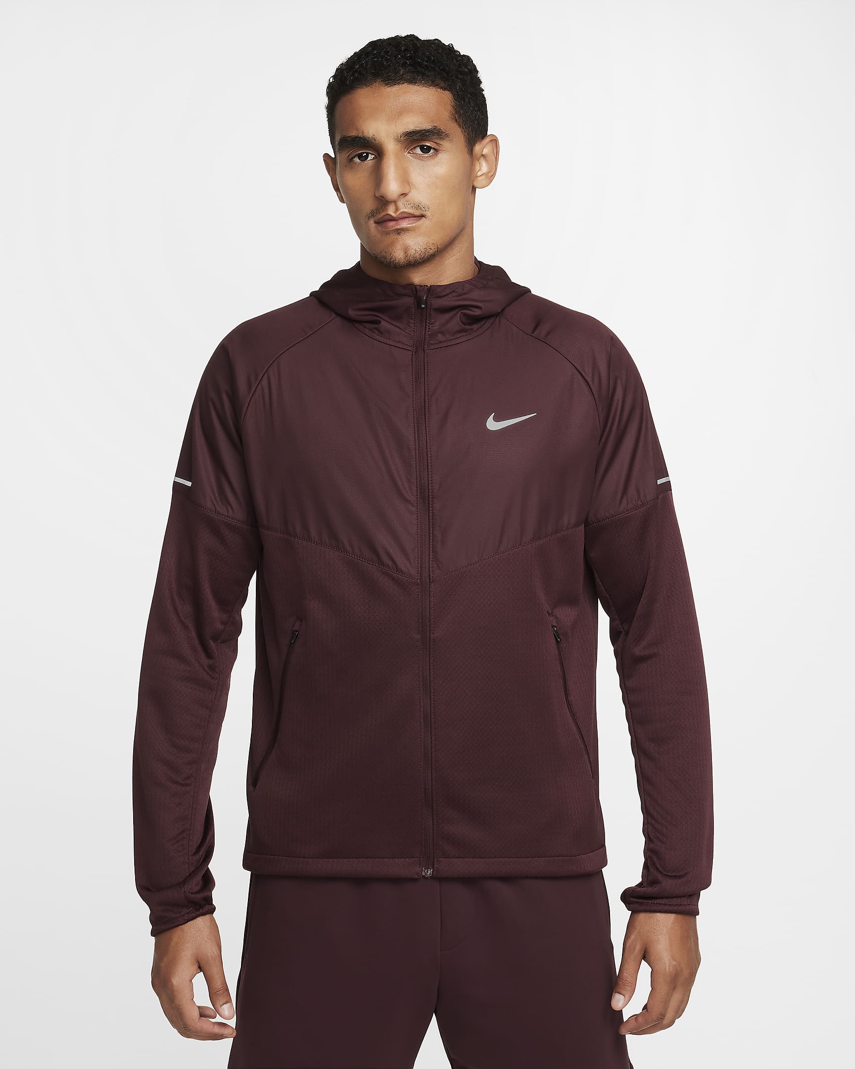Nike Sphere Miler Men's Therma-FIT Water-Repellent Running Jacket - Burgundy Crush/Burgundy Crush