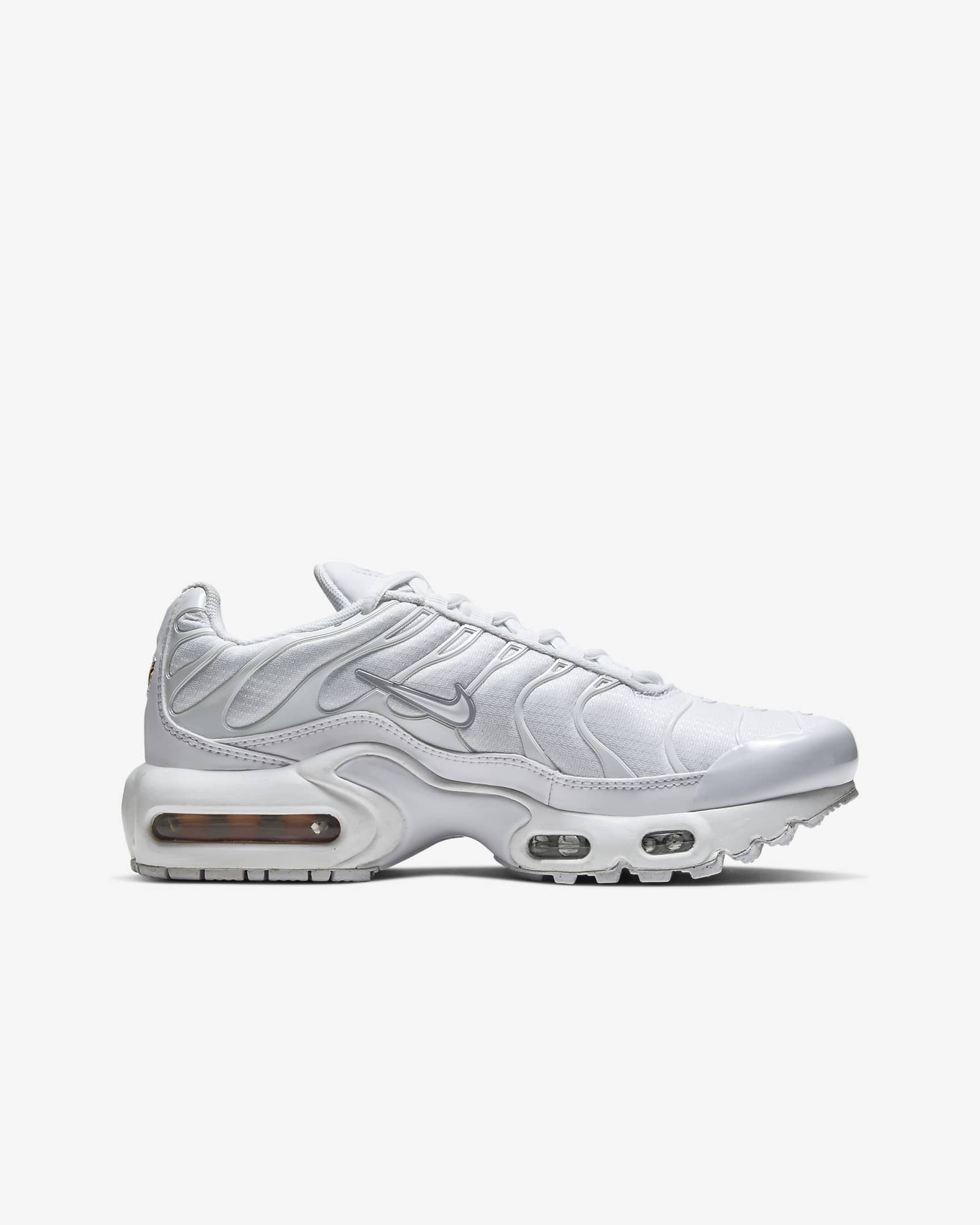 Nike Air Max Plus Kinderschoen - Wit/Metallic Silver/Wit