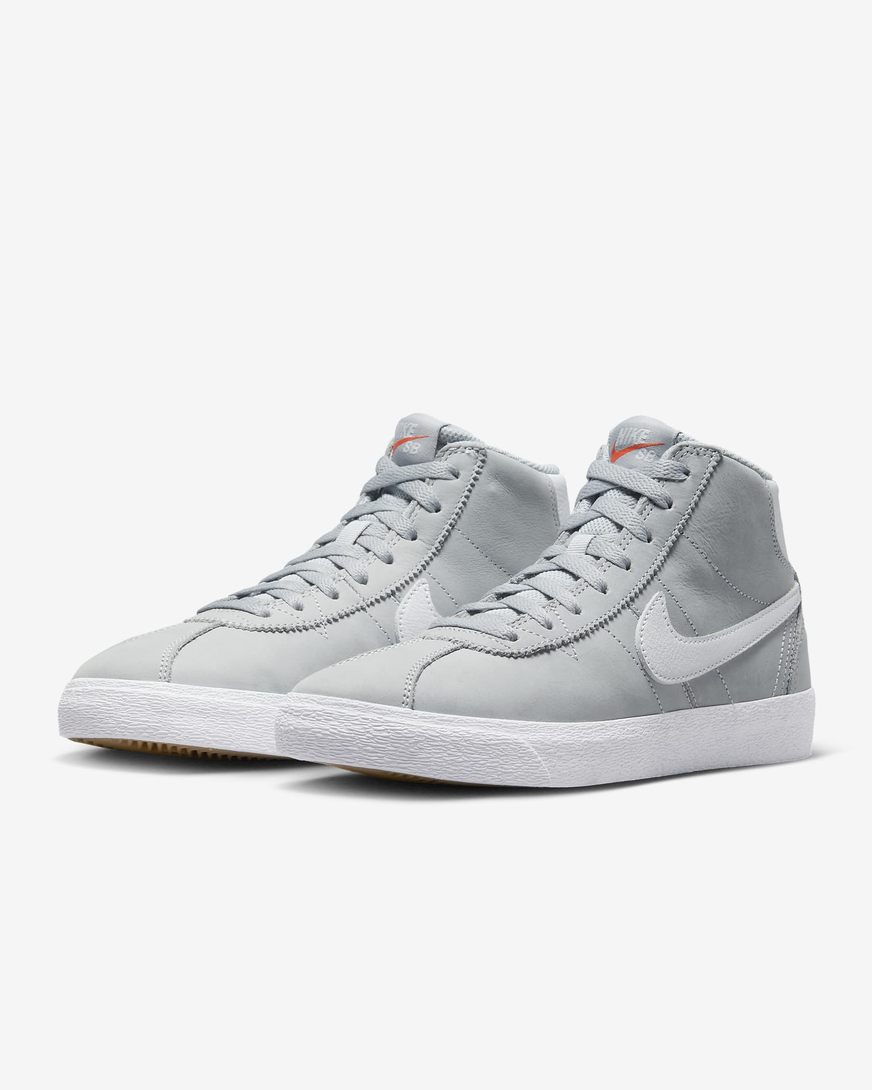 Nike SB Bruin High ISO Skate Shoes - Wolf Grey/Wolf Grey/Gum Light Brown/White