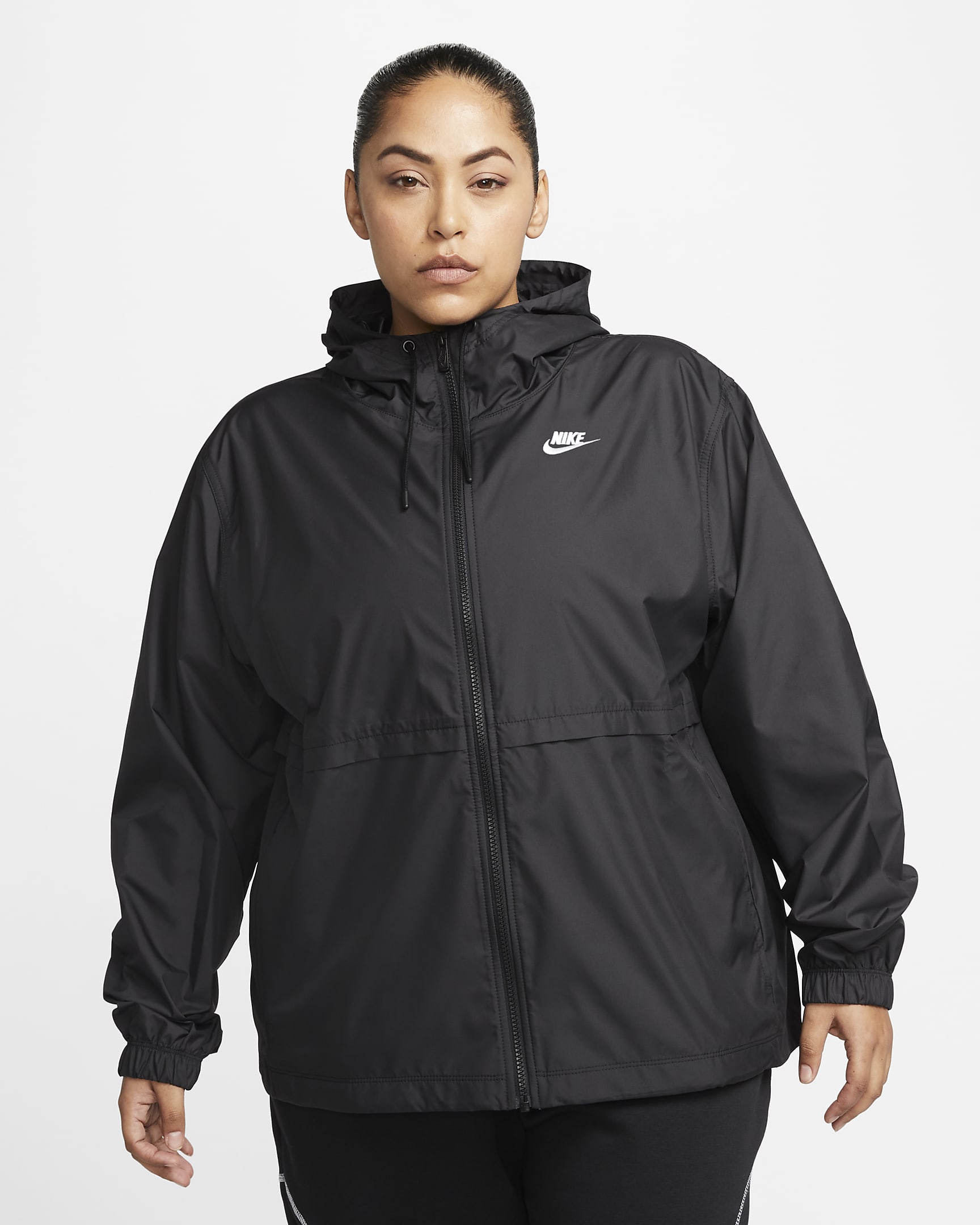 Nike Sportswear Essential Repel Women's Woven Jacket (Plus Size) - Black/White