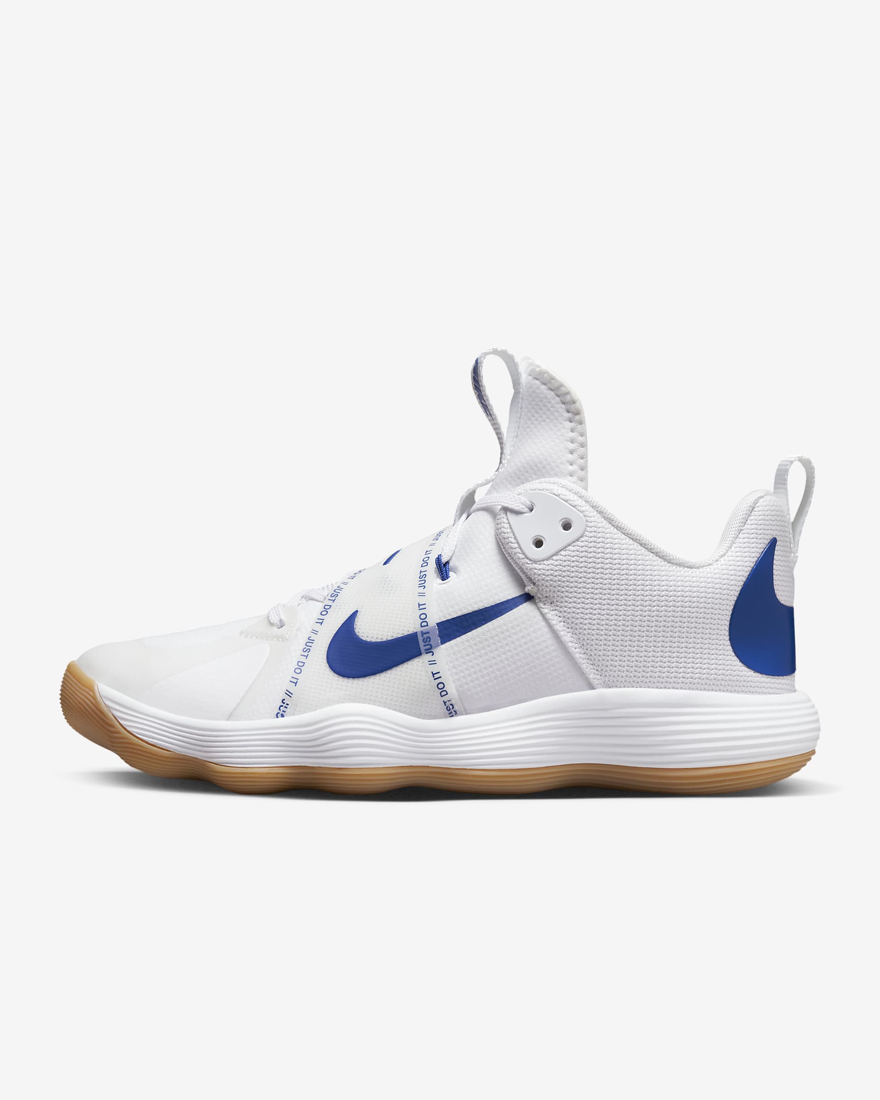 Nike React HyperSet Indoor Court Shoes - White/Gum Light Brown/Game Royal