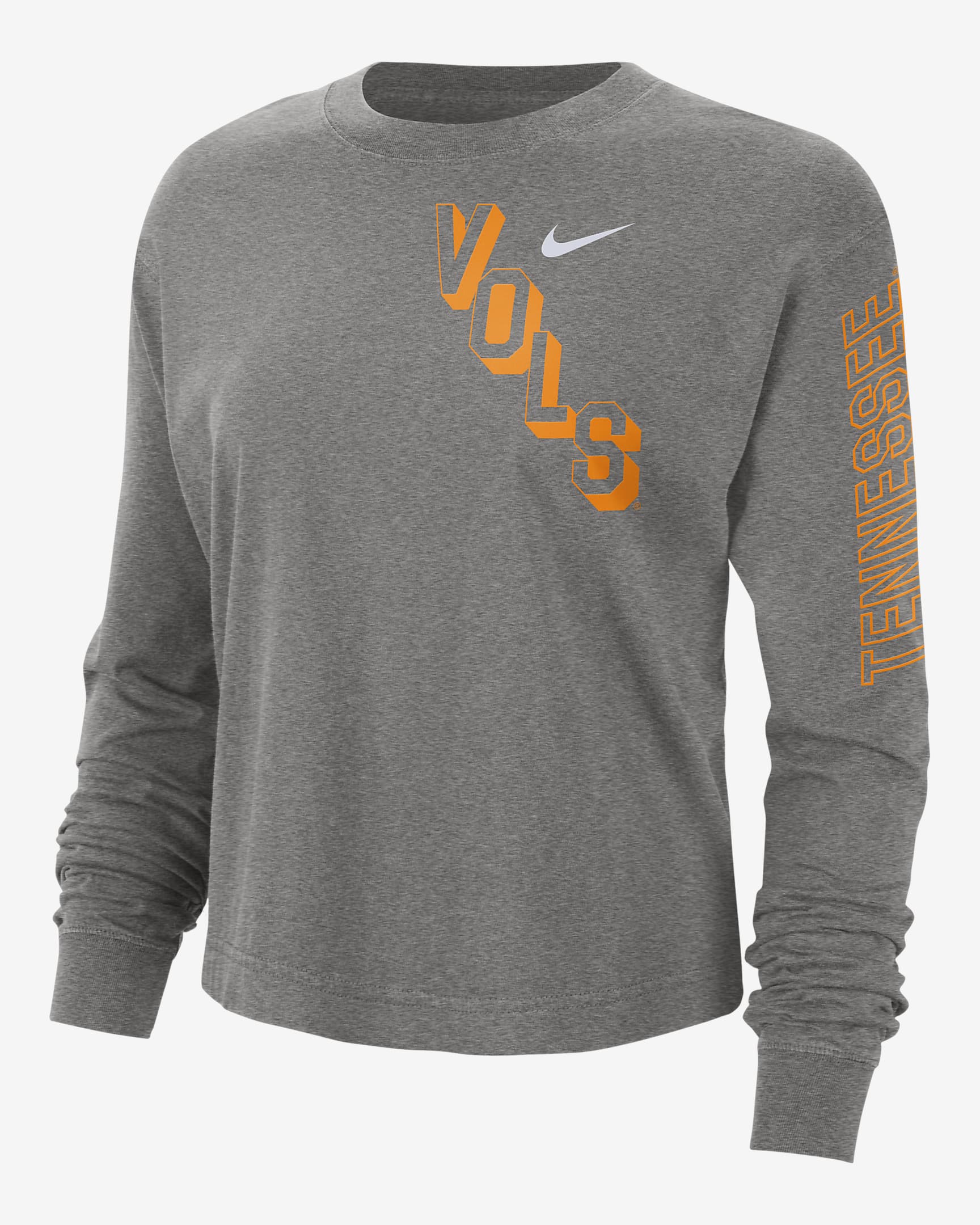 Tennessee Heritage Women's Nike College Boxy Crew-Neck T-Shirt - Dark Grey Heather